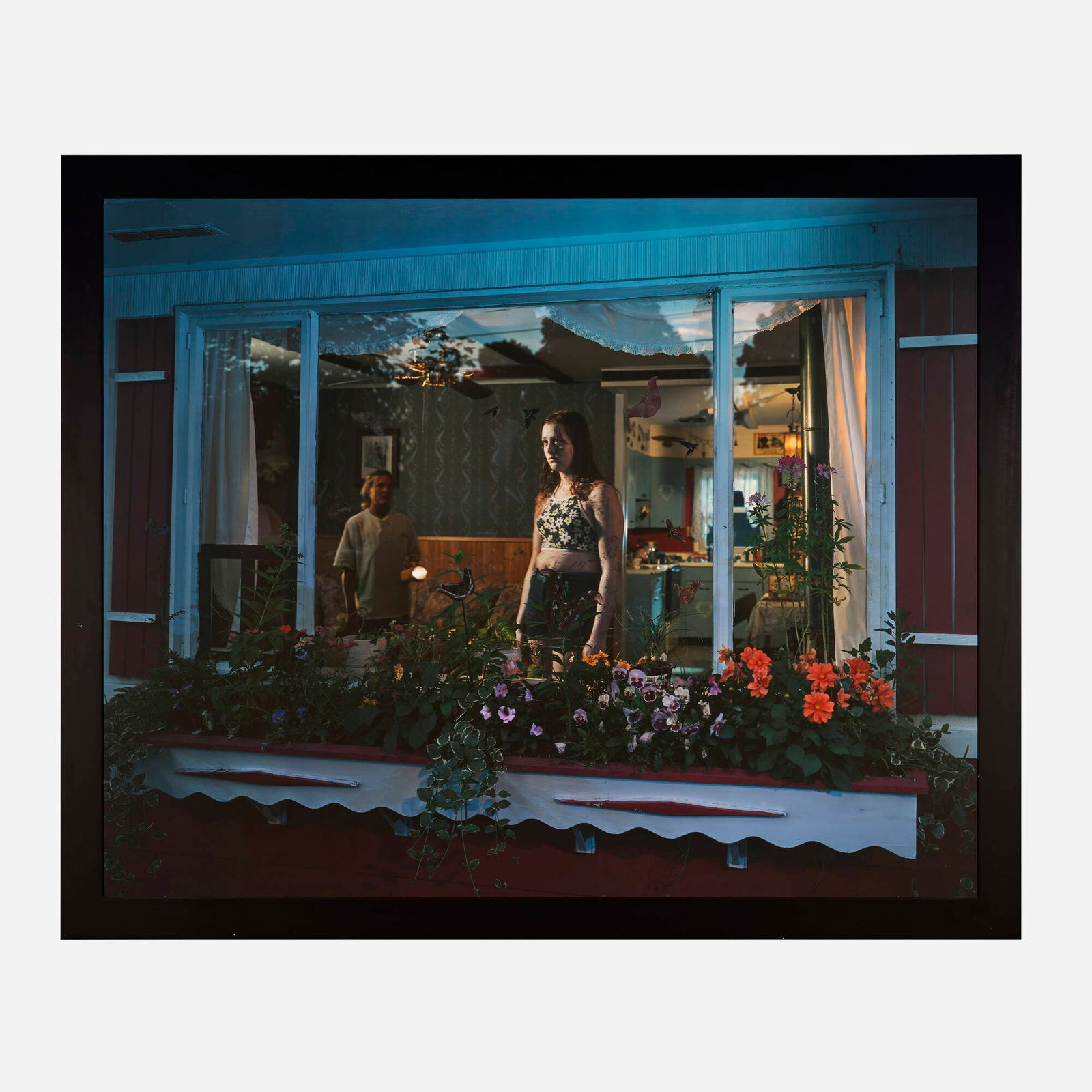 Gregory Crewdson, Untitled (Girl in Window) (from the Twilight series): Gregory Crewdson Untitled (Girl in Window) (from the Twilight series) 1999laser direct C-print mounted to aluminum in artist's frame 53.5 h x 65.5 w in (136 x 166 cm) Signed to label to verso