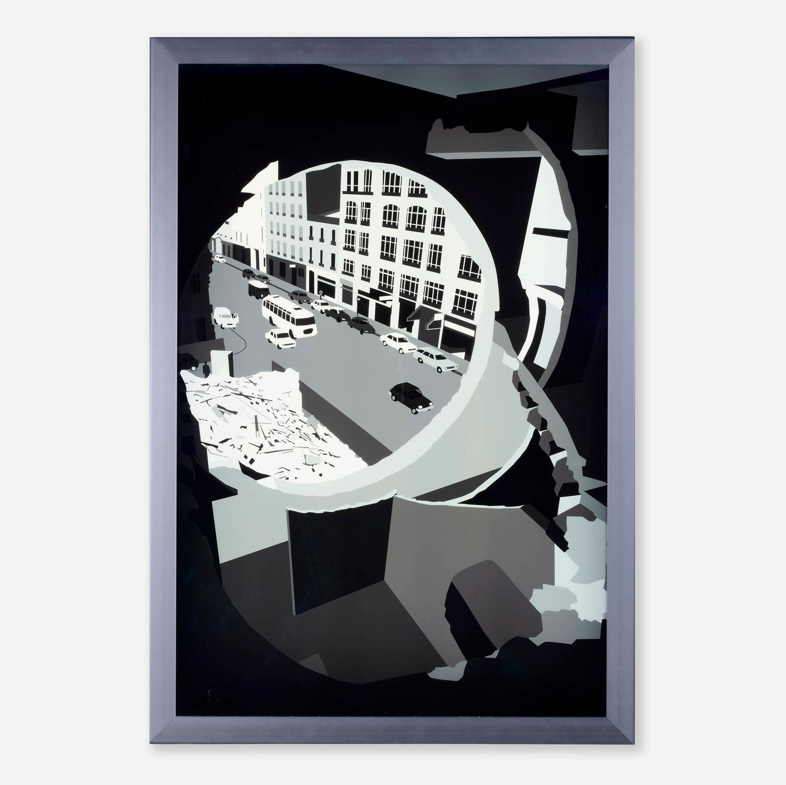 Kota Ezawa, Conical Intersect (from The History of Photography Remix series): Kota Ezawa Conical Intersect (from The History of Photography Remix series) 2005duratrans transparency in lightbox 32 h x 22 w x 2 d in (81 x 56 x 5 cm) Signed to verso 'Kota Ezawa'. This work