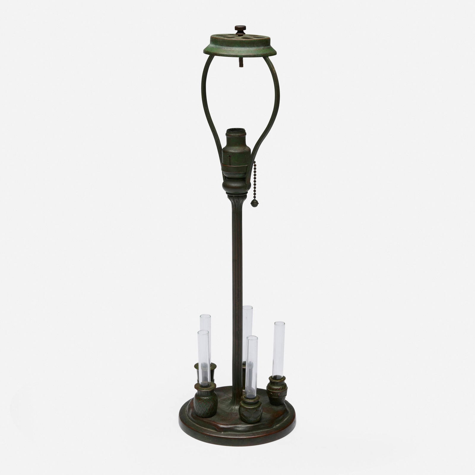 Tiffany Studios, Lamp base with flower holders (1 of 3)