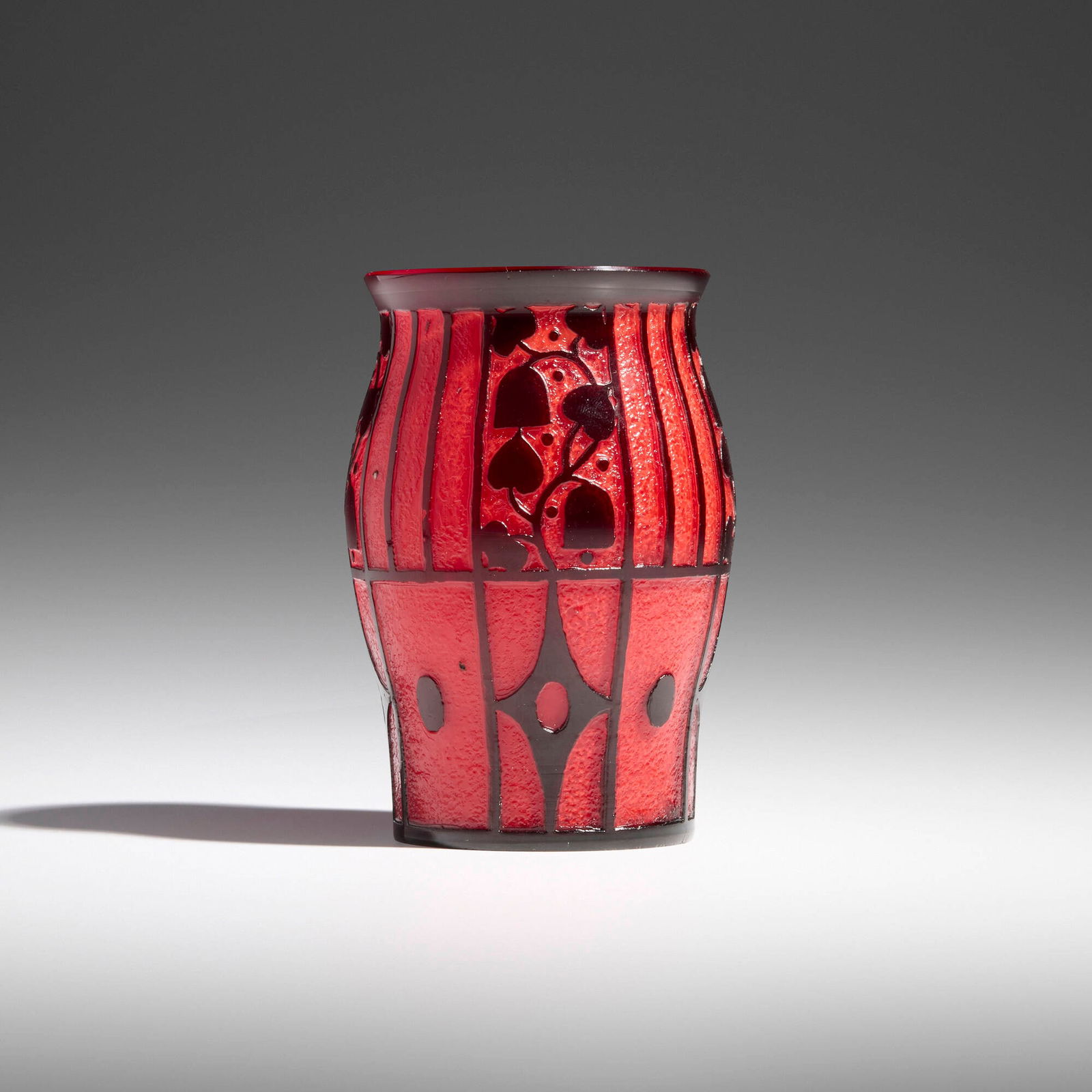 Josef Hoffmann for Wiener Werkstatte, Rare vase: Josef Hoffmann for Wiener Werkstatte Rare vase LoetzAustria, c. 1910acid-etched glass 4.625 h x 3.125 dia in (12 x 8 cm) Provenance: Private Collection, California