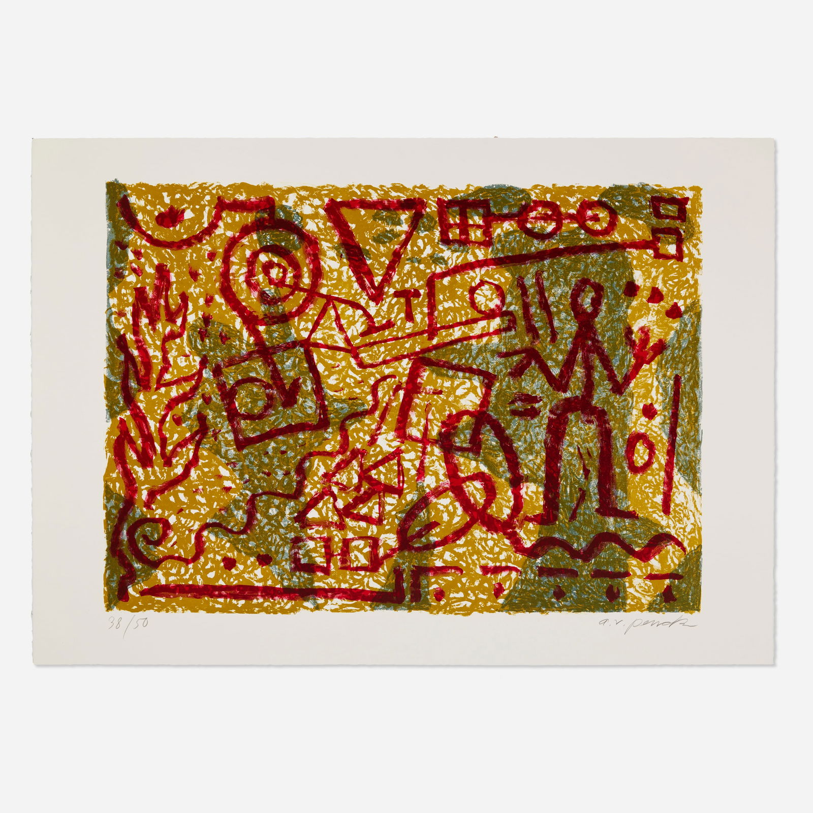 A.R. Penck, Stones and Shadows (from the Expedition to the Holyland portfolio) (1 of 2)