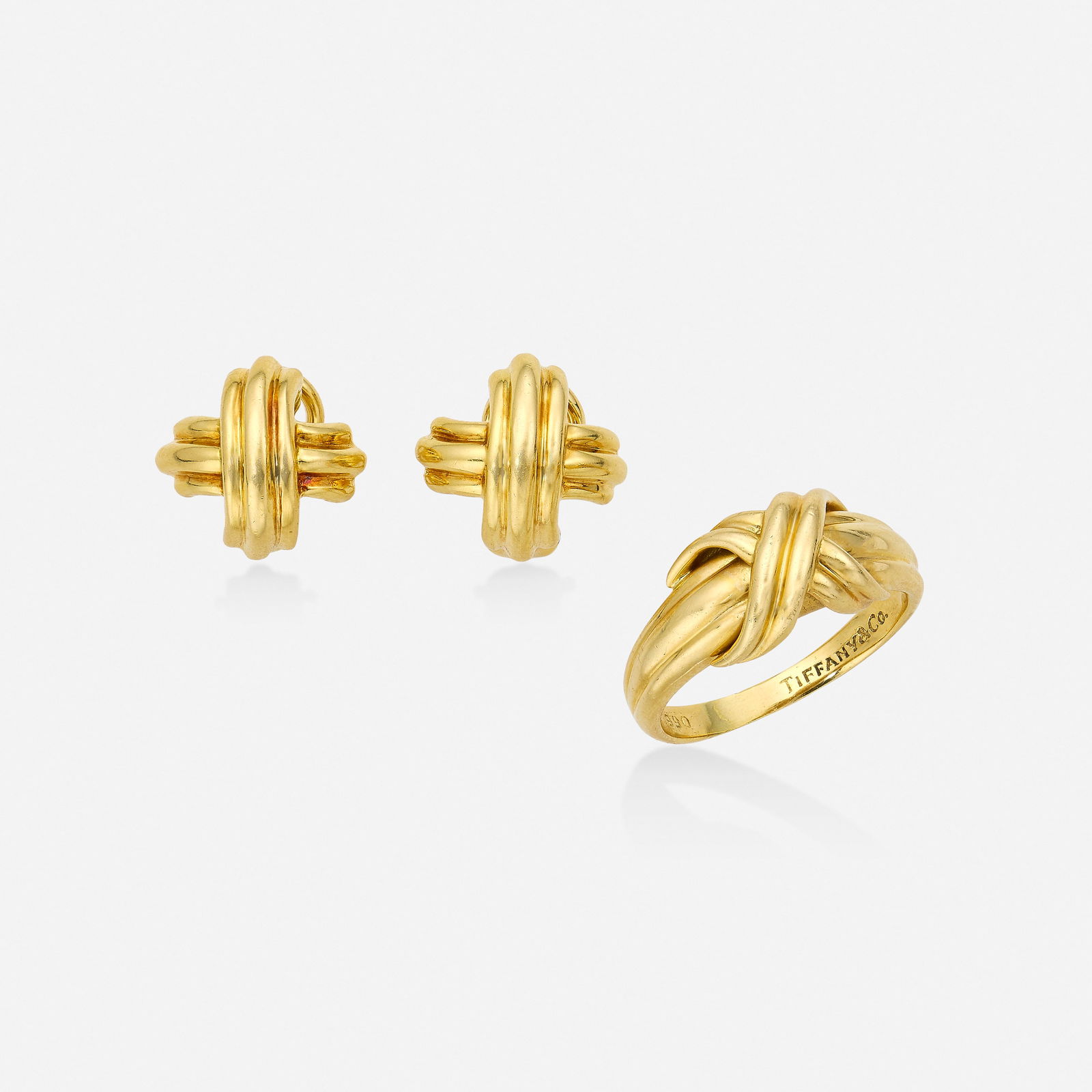 Tiffany & Co., Gold earrings and ring (1 of 4)