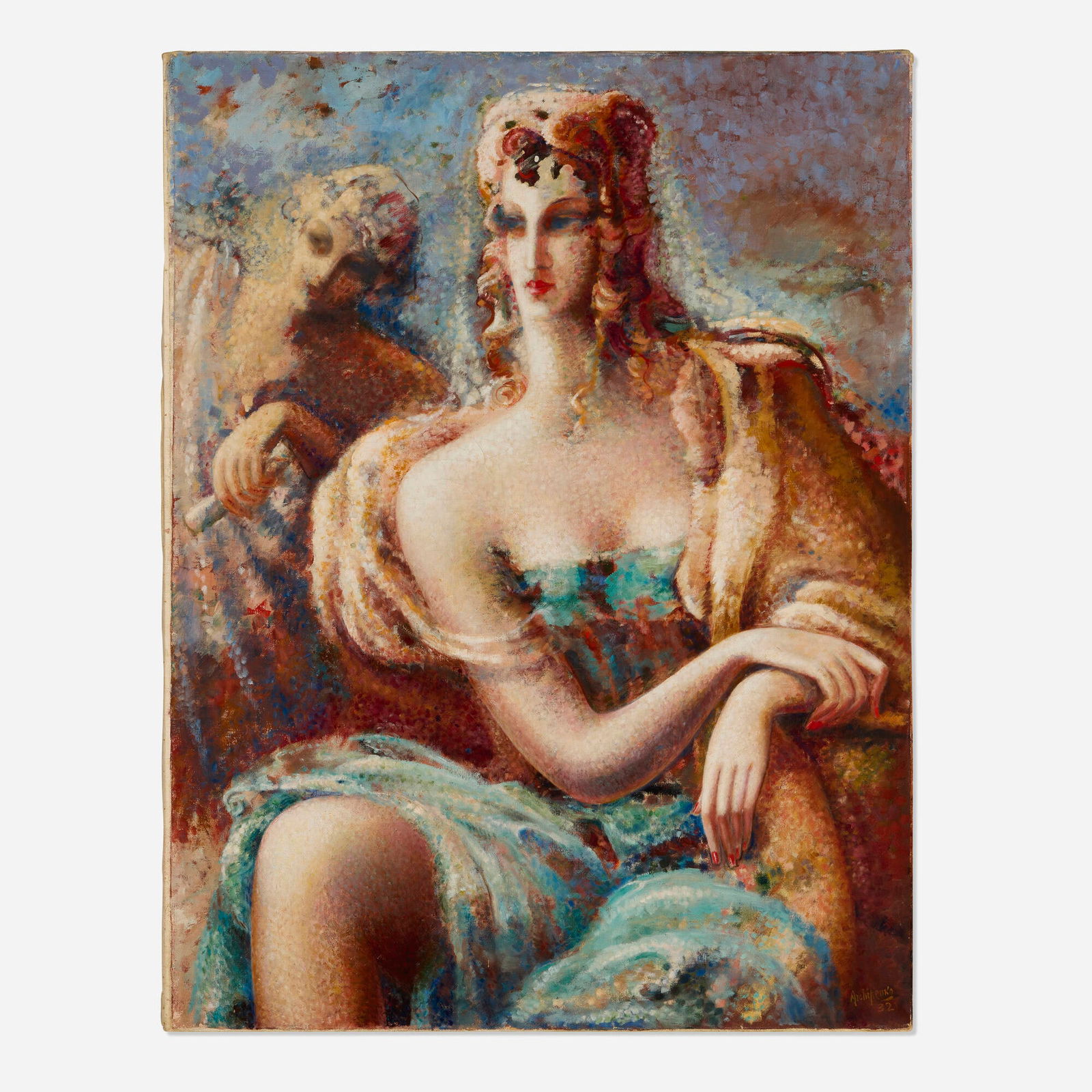 Alexander Archipenko, Untitled (Cleopatra): Alexander Archipenko Untitled (Cleopatra) 1932oil on canvas 42.25 h x 32.25 w in (107 x 82 cm) Signed and dated to lower right 'Archipenko 32'. Provenance: The Artist |