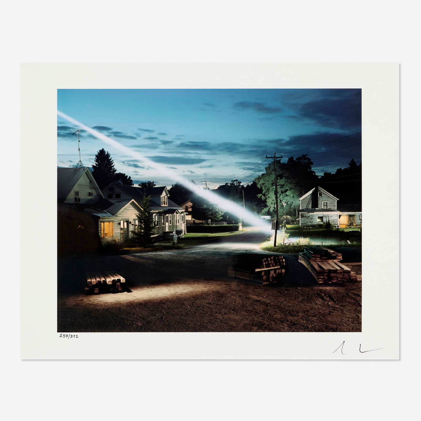Gregory Crewdson, Untitled (Ray of Light) (from the Twilight series): Gregory Crewdson Untitled (Ray of Light) (from the Twilight series) 2023digital inkjet print image: 9 h × 11.25 w in (23 × 29 cm) sheet: 11 h × 14 w in (28 × 36 cm) <