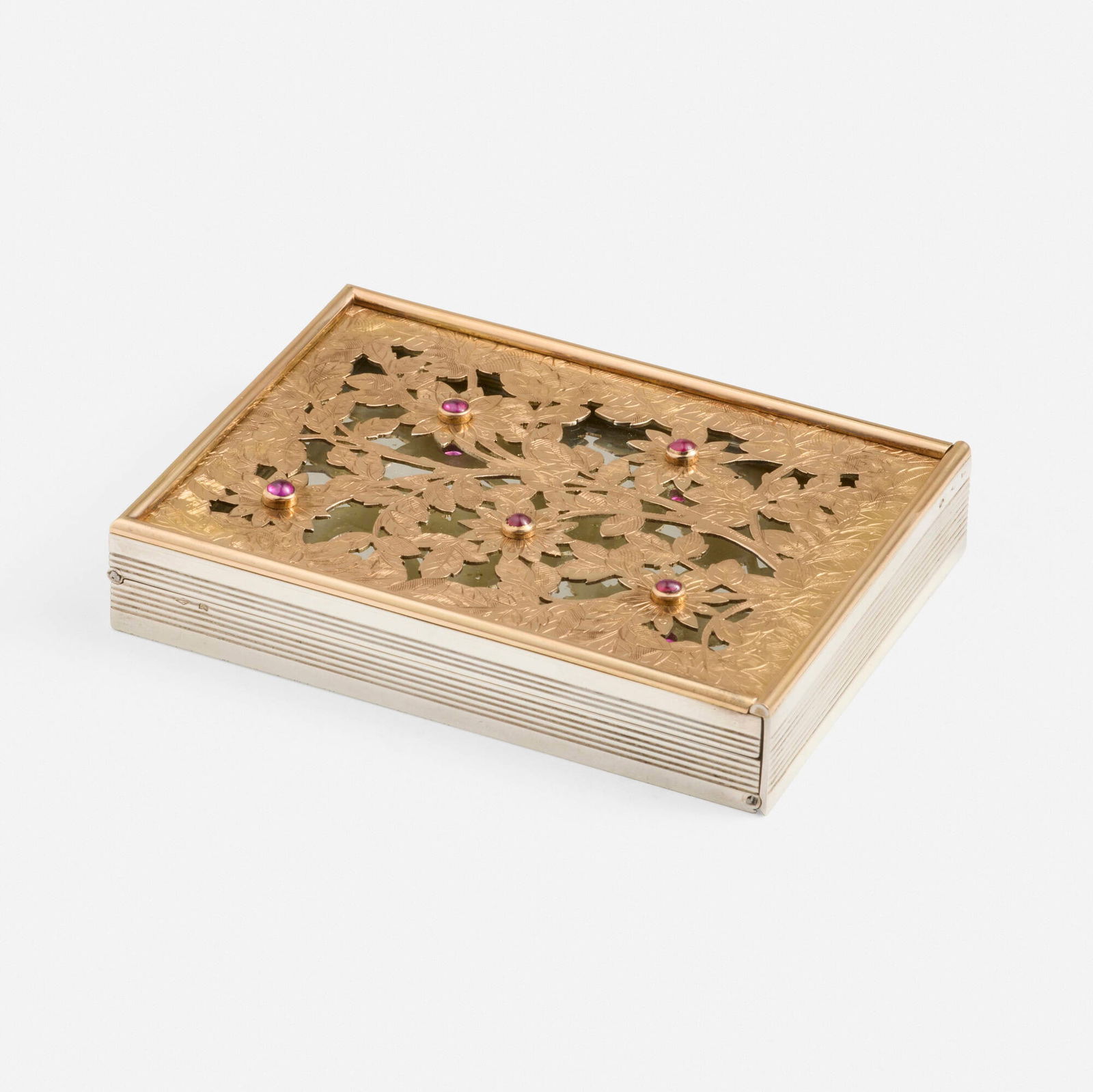 Boucheron, Silver, pink gold, and ruby compact (1 of 4)