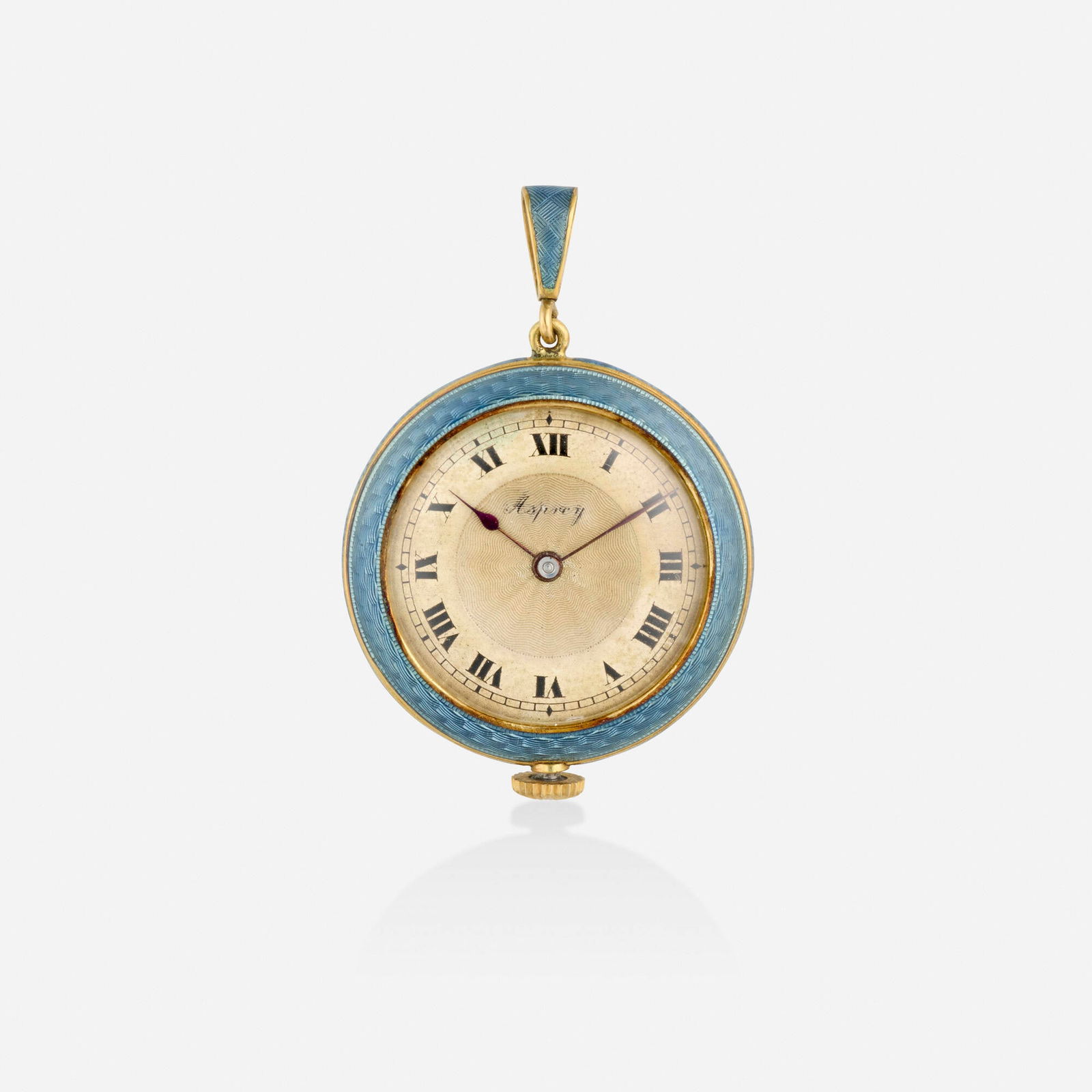 Asprey & Co., Enamel, gold, and diamond pocket watch (1 of 3)