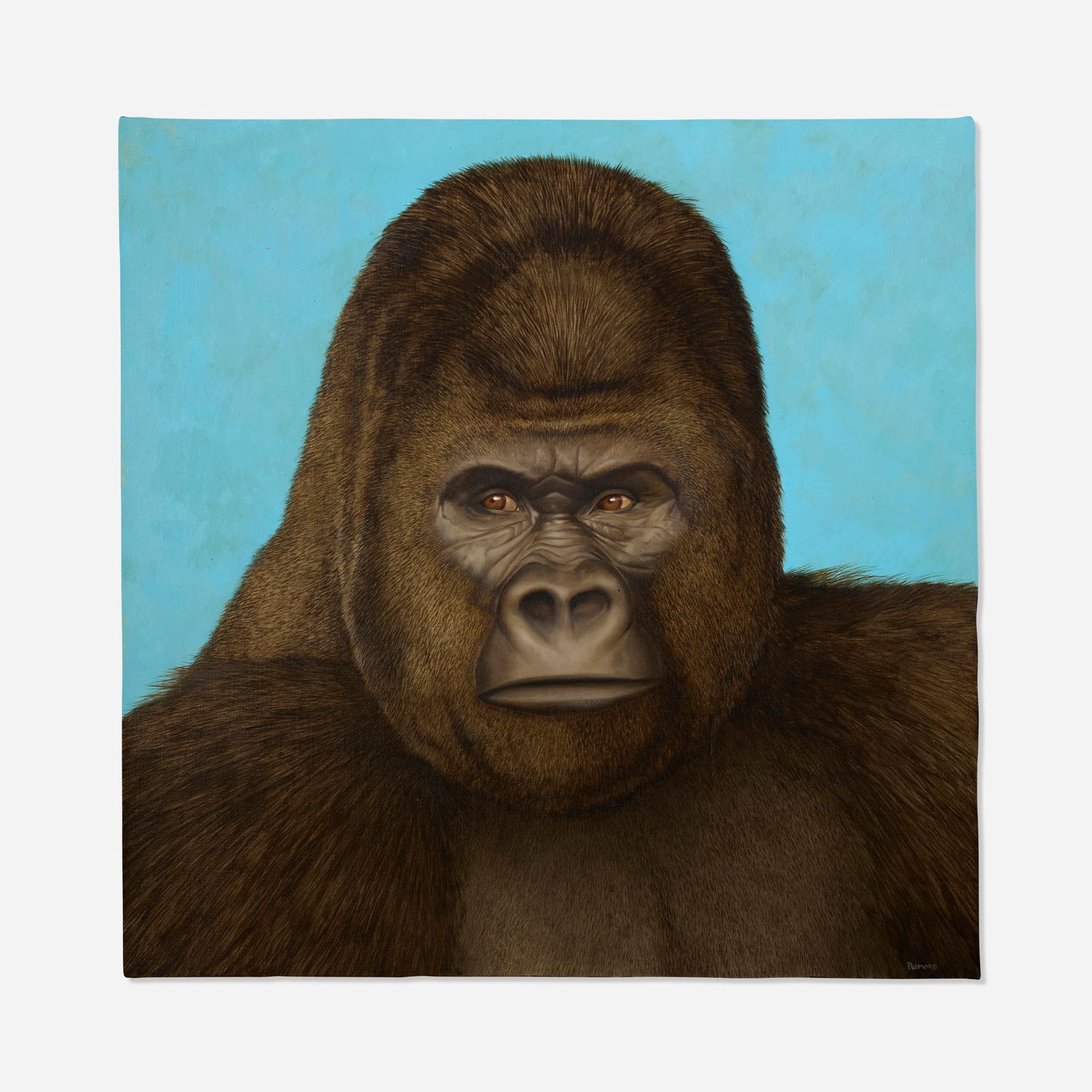 Tom Palmore, Gorilla: Tom Palmore Gorilla oil on canvas 24 h x 24 w in (61 x 61 cm) Signed to lower right 'Palmore'. This work will ship from Lambertville, New Jersey.