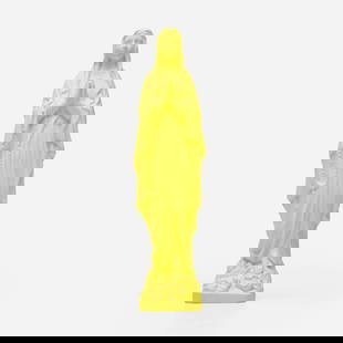 Katharina Fritsch, Madonna: Katharina Fritsch Madonna 1986cast and painted plaster 12 h x 3.125 w x 2.5 d in (30 x 8 x 6 cm) Impressed fabricator's mark to verso 'PP Depose'. This work is from the open edition of unknown