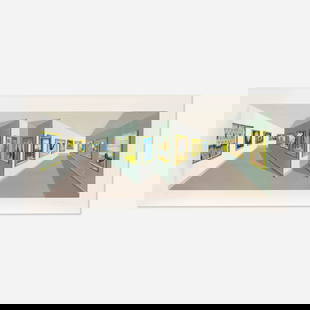 Patrick Hughes, Magrittes: Patrick Hughes Magrittes 20043D lithograph with hand-coloring in Perspex presentation box 18.75 h x 40.375 w x 9.5 d in (48 x 103 x 24 cm) Signed and numbered to lower edge '44/45 Patrick Hugh