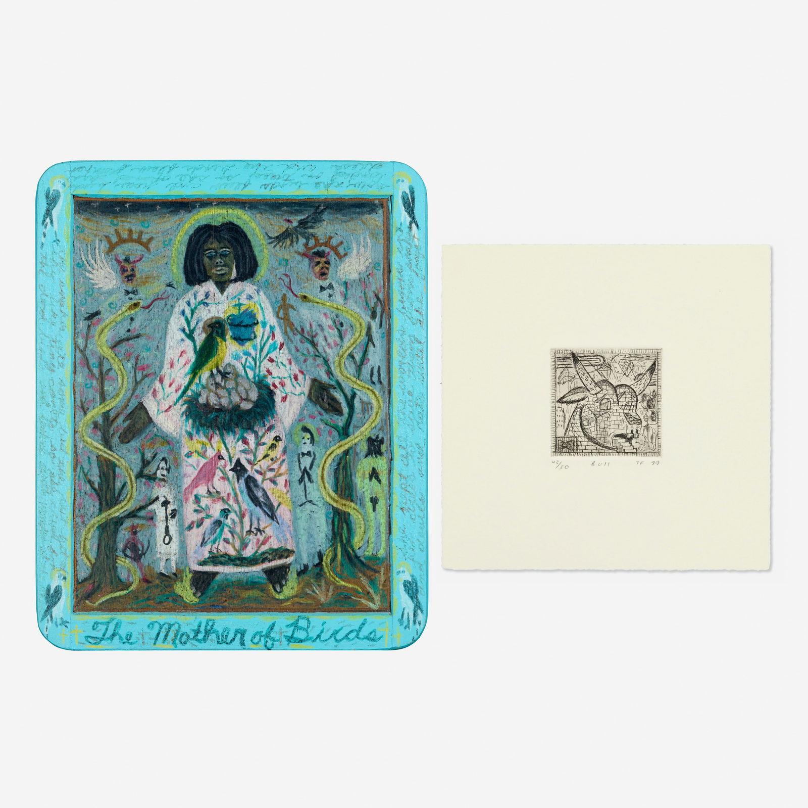Tony Fitzpatrick, Bull; The Mother of Birds (two works) (1 of 2)