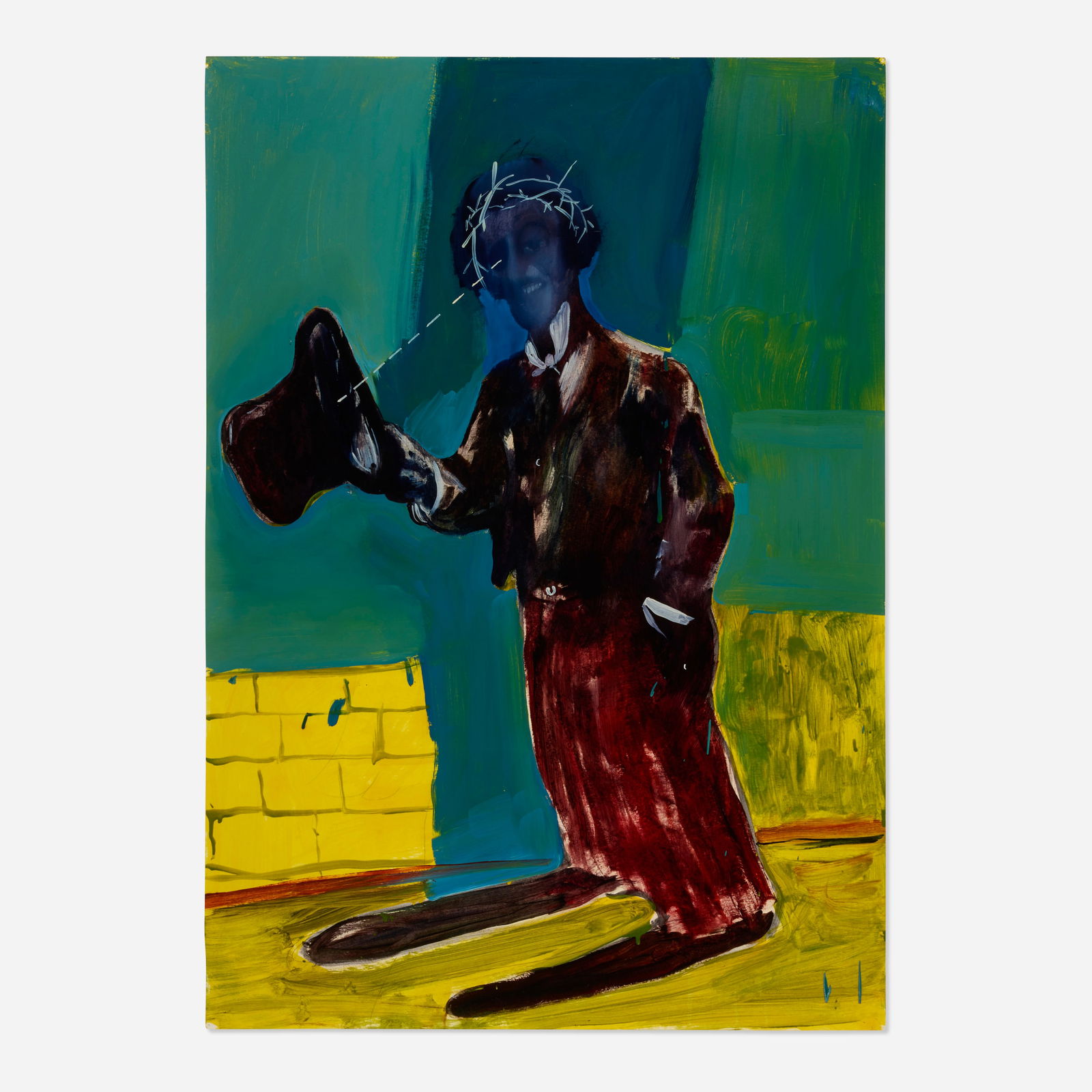 Alessandro Pessoli, Tristan Shandy: Alessandro Pessoli Tristan Shandy 2004oil and enamel on paper 40.25 h × 27.5 w in (102 × 70 cm) Signed, titled and dated to verso ‘Tristan Shandy Gennaio 2004 Alessandro P