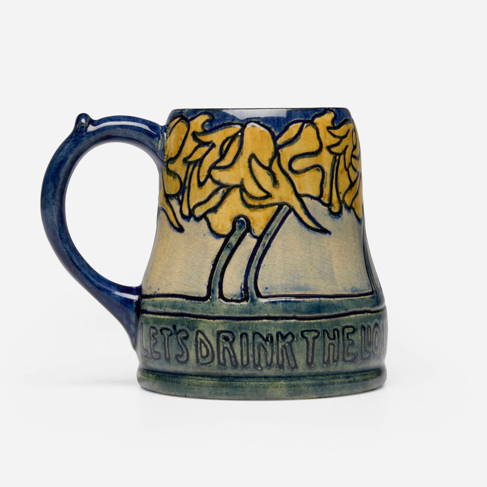 Sara Bloom Levy for Newcomb College Pottery, Early diminutive mug with stylized columbine (1 of 4)