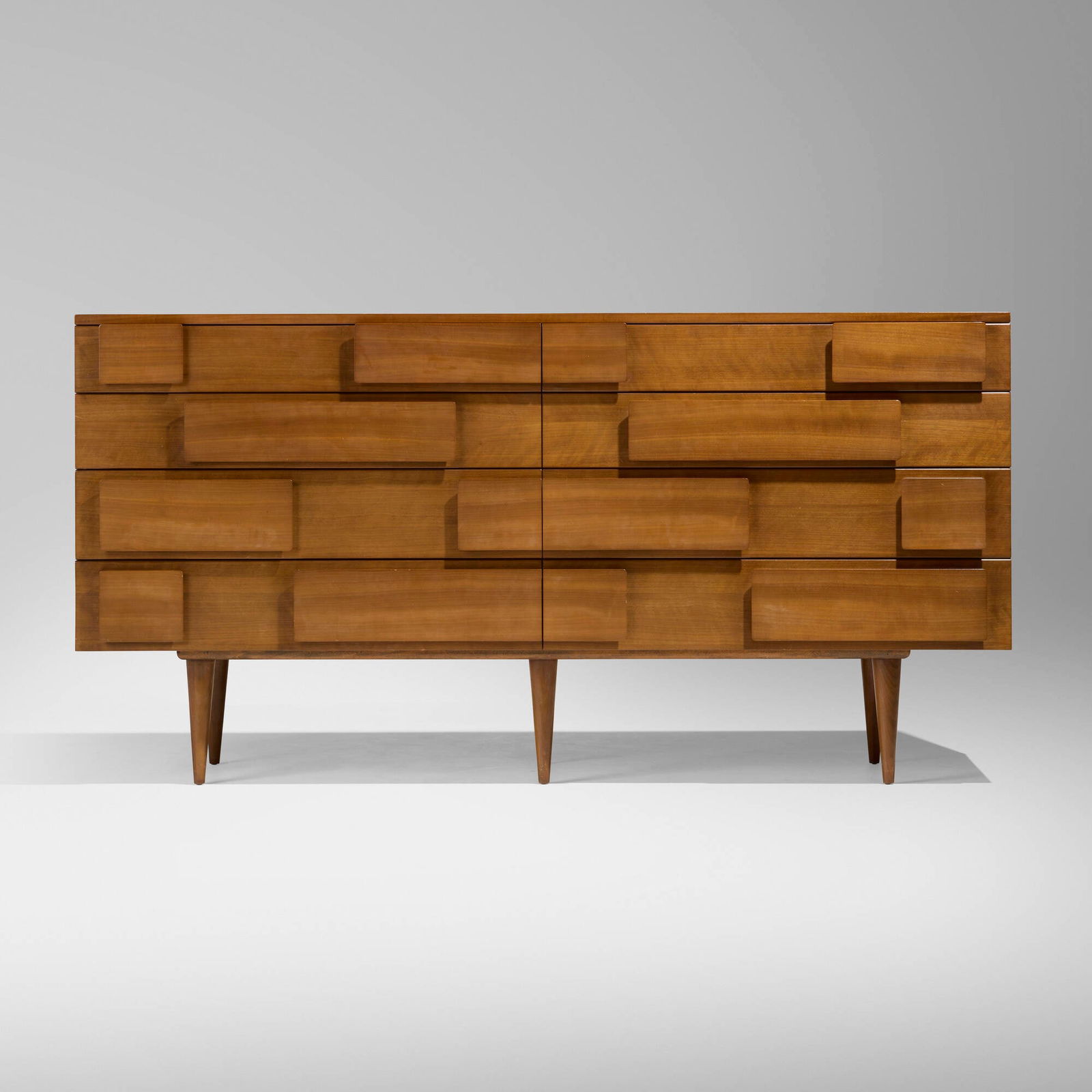 Gio Ponti, Cabinet: Gio Ponti Cabinet Singer & SonsItaly / USA, c. 1950walnut 36.75 h x 72.25 w x 19.75 d in (93 x 184 x 50 cm) The present lot was selected for the owner by architect Stanley Prowler (1919-