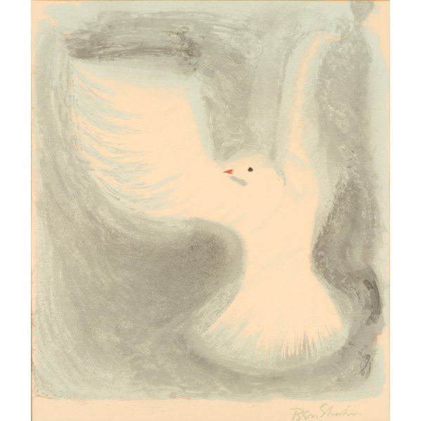 BEN SHAHN (American, 1898-1969): Lithograph; "Rilke Bird," 1968 (framed); Signed in print; 19" x 15 1/2" (sight)