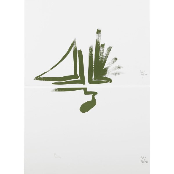 DIETER ROTH (German, 1930-1998): Two lithographs: Untitled diptych, 1977 (framed together), initialed and numbered; "Blau & Gelb," 1974 (framed), unsigned; Larger: 24" x 17" (sight)