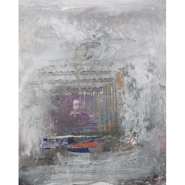 NISSAN ENGEL (American, 1931): Two mixed media works on paper: "Liszt I," and Untitled; Both signed; 20" x 25 1/2"