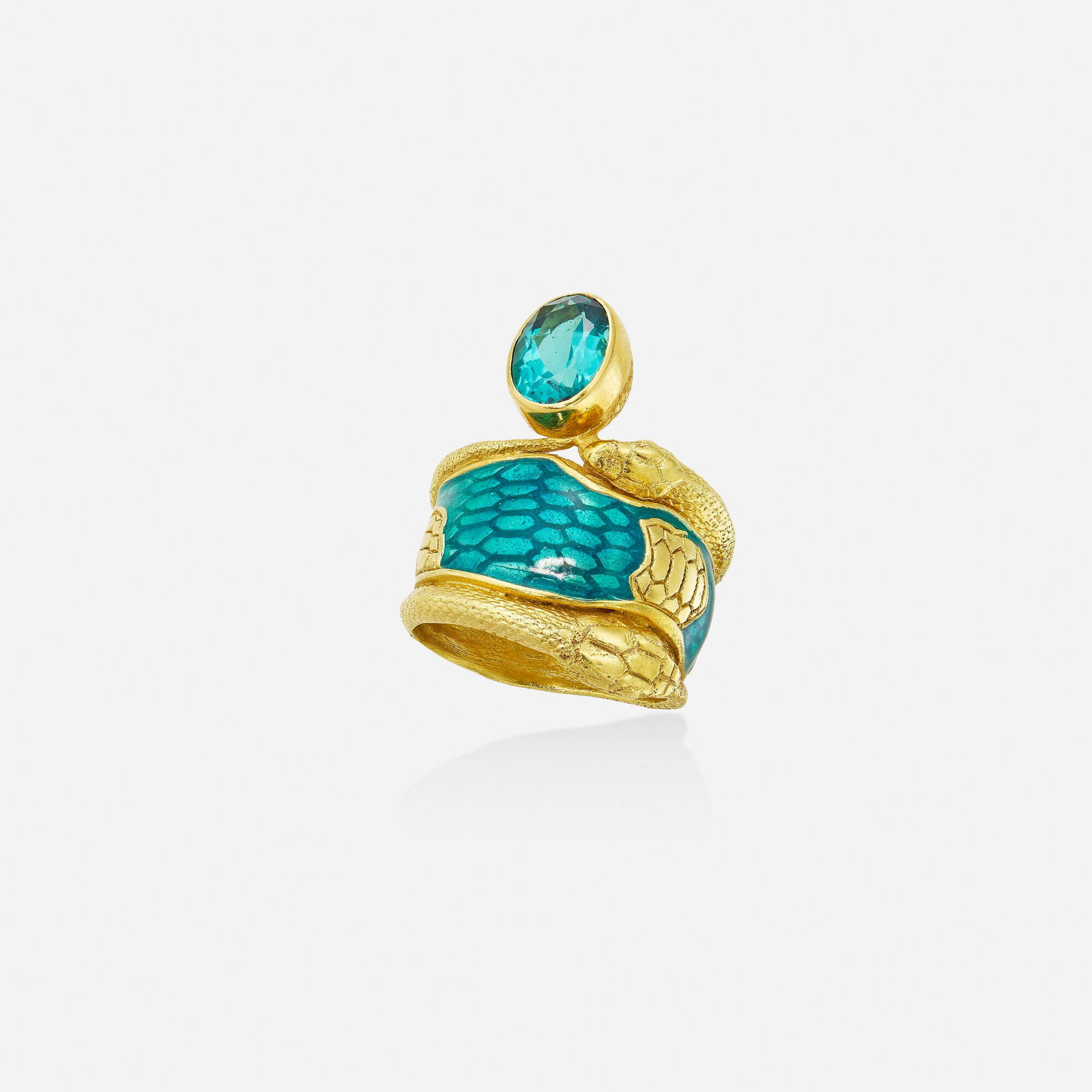 Jaclyn Davidson, Tourmaline, enamel, and gold ring (1 of 2)