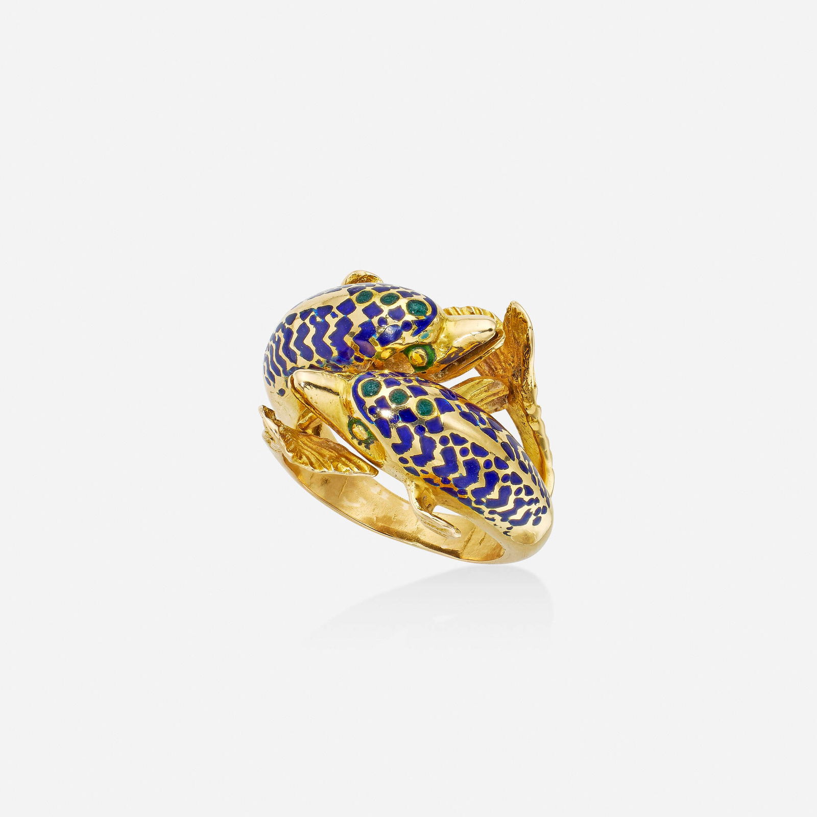 Gold and enamel dolphin ring (1 of 2)