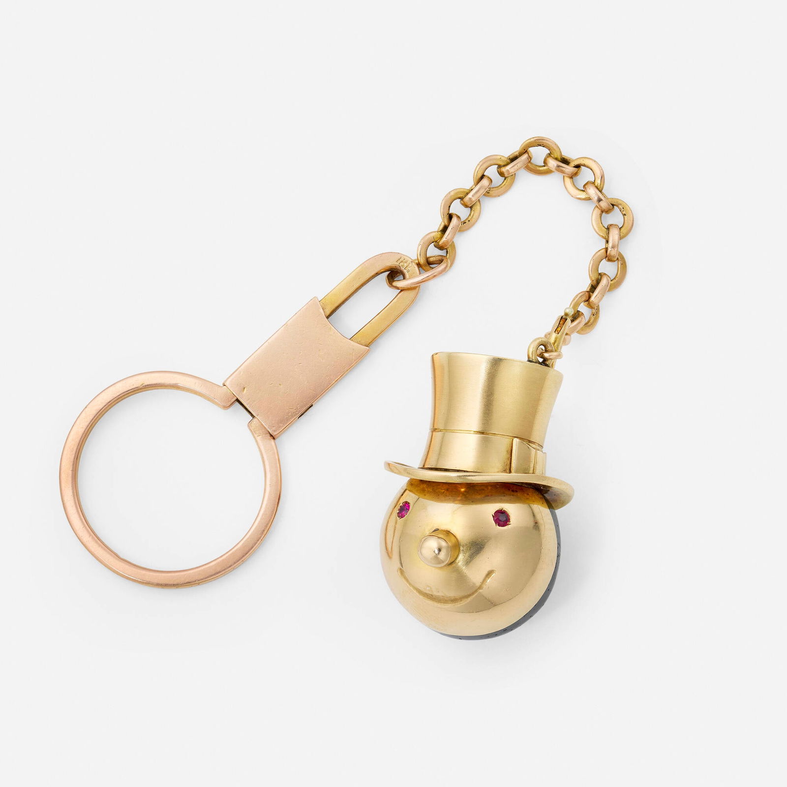 Gold, black onyx, and ruby keyring (1 of 2)