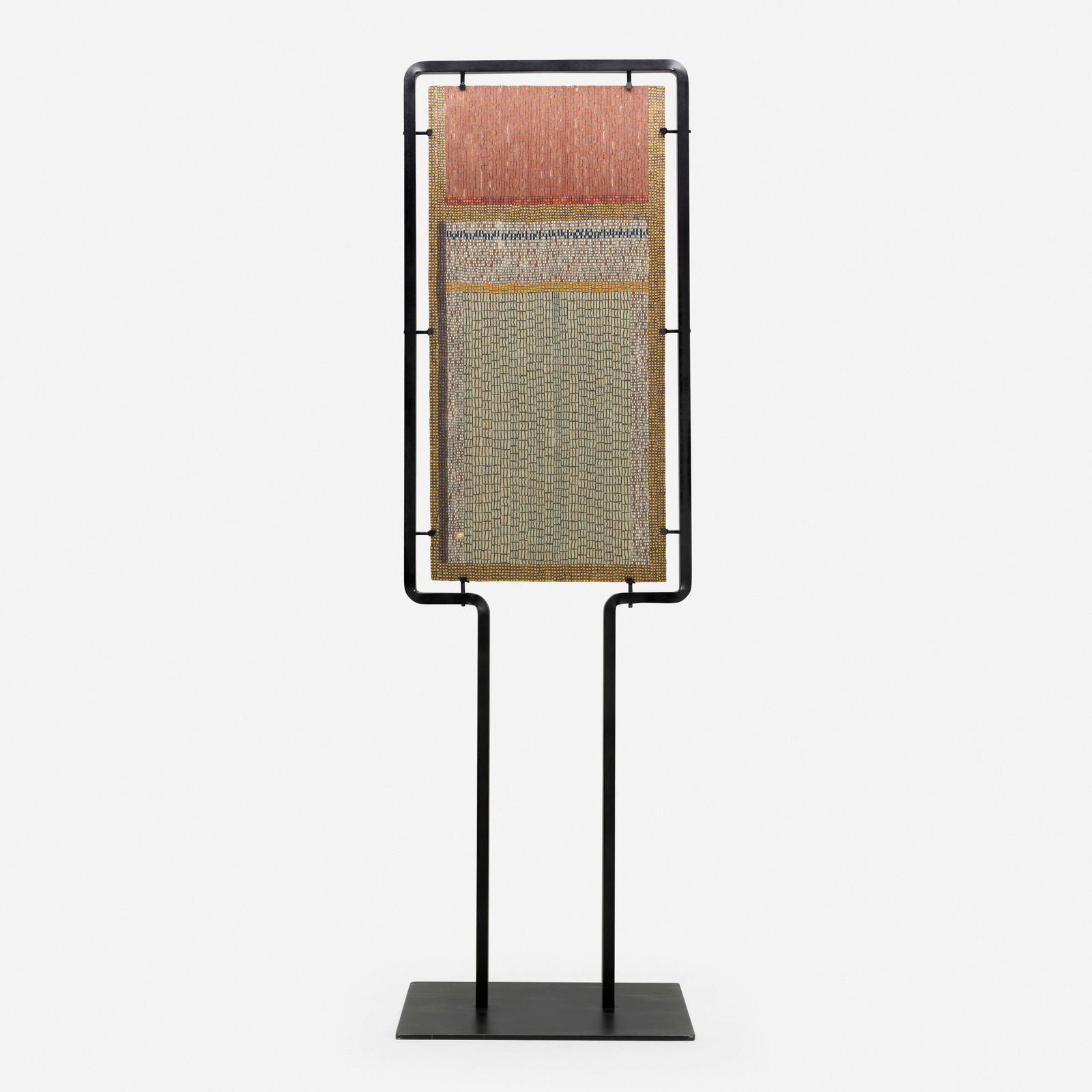 Giles Bettison, Panel No. 1 (from the Paddock series): Giles Bettison Panel No. 1 (from the Paddock series) c. 2000fused murrine, painted steel 80.25 h x 24 w x 24 d in (204 x 61 x 61 cm) Signed in one murrine 'Giles'. Provenance:</