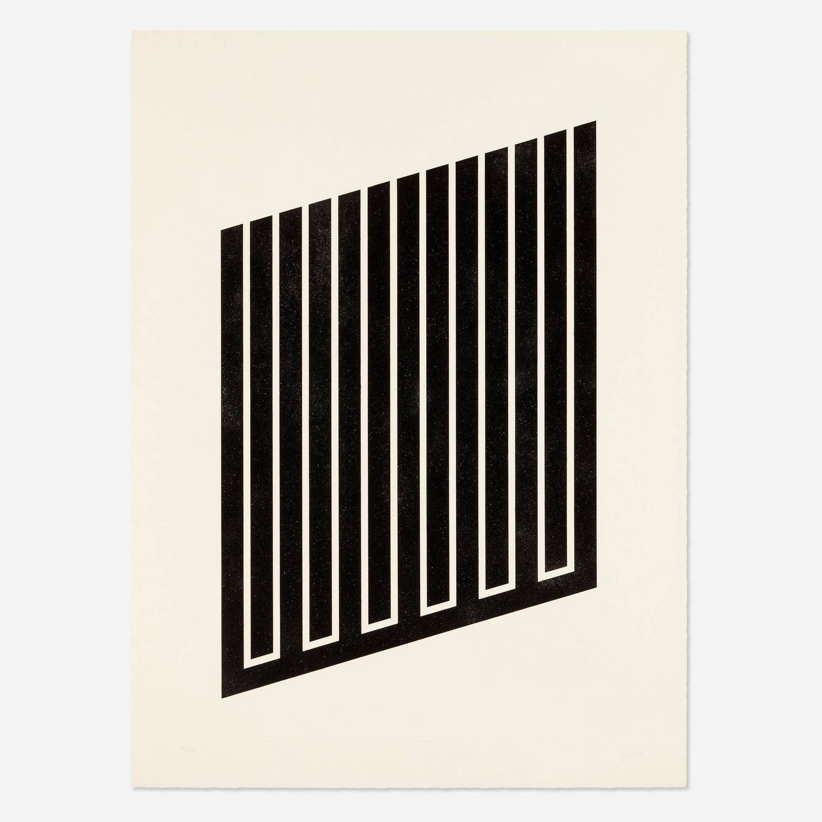 Donald Judd, Untitled: Donald Judd Untitled 1979aquatint on etching paper image: 35.25 h x 24.625 w in (90 x 63 cm) sheet: 39 h x 29.5 w in (99 x 75 cm) Signed and numbered to lower edge '47/175 Judd' with printe