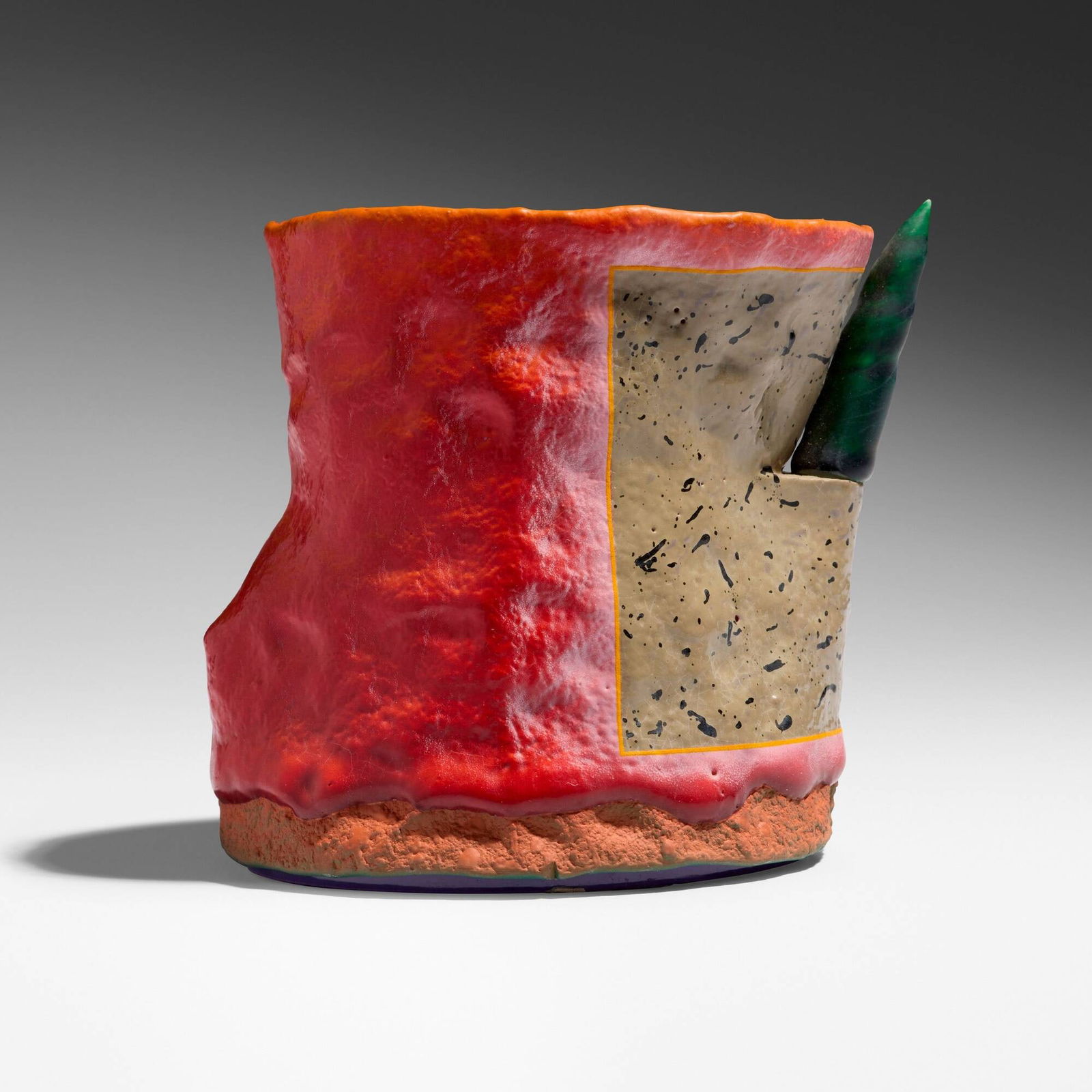 Ron Nagle, Latter-day Satin: Ron Nagle Latter-day Satin 2000terracotta and overglaze 4 h x 4.5 w x 3.75 d in (10 x 11 x 10 cm) Sold with a digital copy of the invoice from Cowan's Auctions. Provenance: