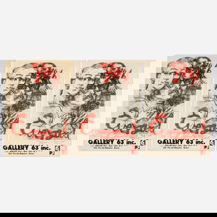 Philip Evergood, Gallery 63 exhibition poster (three works): Philip Evergood Gallery 63 exhibition poster (three works) 1964offset lithograph in colors each: 27.375 h × 19.25 w in (70 × 49 cm) Signed and inscribed to lower right of each w