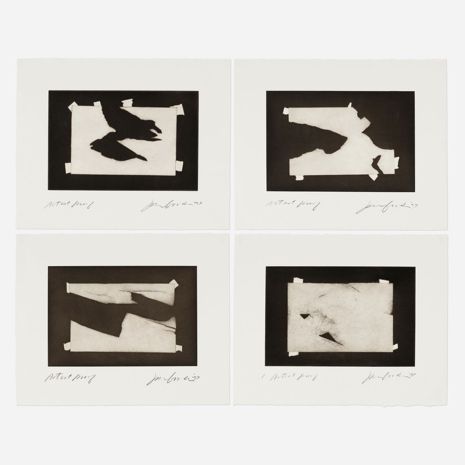 Joe Goode, Four works from the X-Ray series: Joe Goode Four works from the X-Ray series 1977etching image (each): 7.875 h × 11.875 w in (20 × 30 cm) sheet (each): 13.5 h × 17 w in (34 × 43 cm) Signed, dated