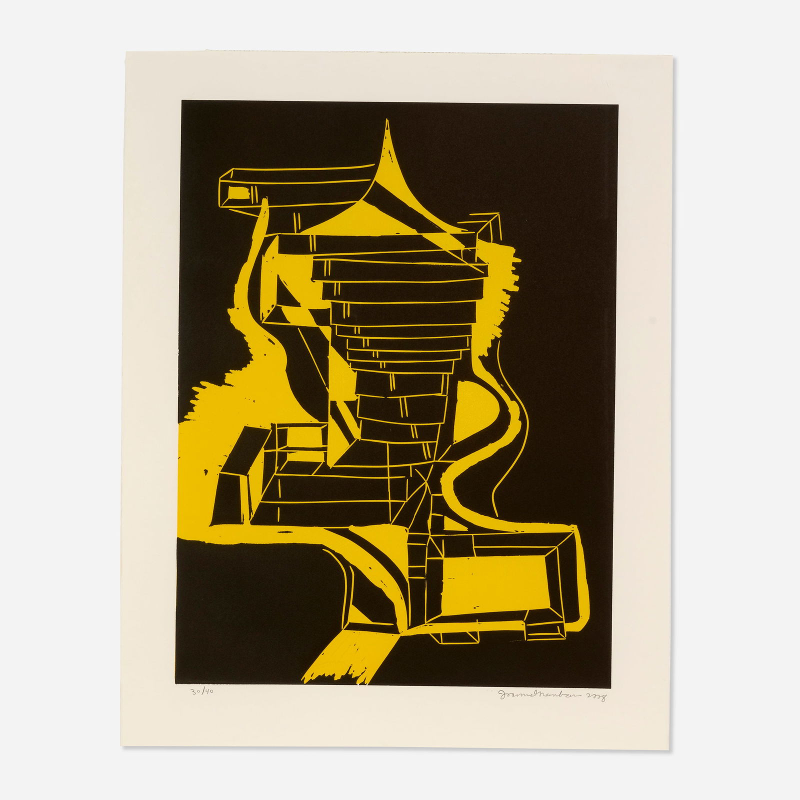 Joanne Greenbaum, Untitled: Joanne Greenbaum Untitled 2008linocut in colors image: 23.625 h × 17.75 w in (60 × 45 cm) sheet: 28.25 h × 22.5 w in (72 × 57 cm) Signed, dated and numbered to lo
