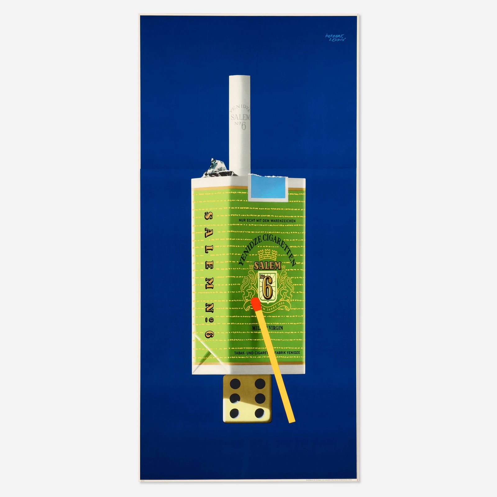 After Herbert Leupin, Salem No. 6: After Herbert Leupin Salem No. 6 photolithograph image: 69.125 h × 32.625 w in (176 × 83 cm) sight: 69.75 h × 33.125 w in (177 × 84 cm) This work is from the edition of