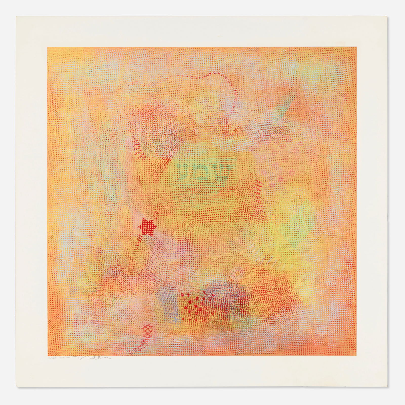 Robert Natkin, Untitled: Robert Natkin Untitled 1977screenprint in colors image: 30 h × 30 w in (76 × 76 cm) sheet: 36 h × 36 w in (91 × 91 cm) Signed, dated and numbered to lower left &#