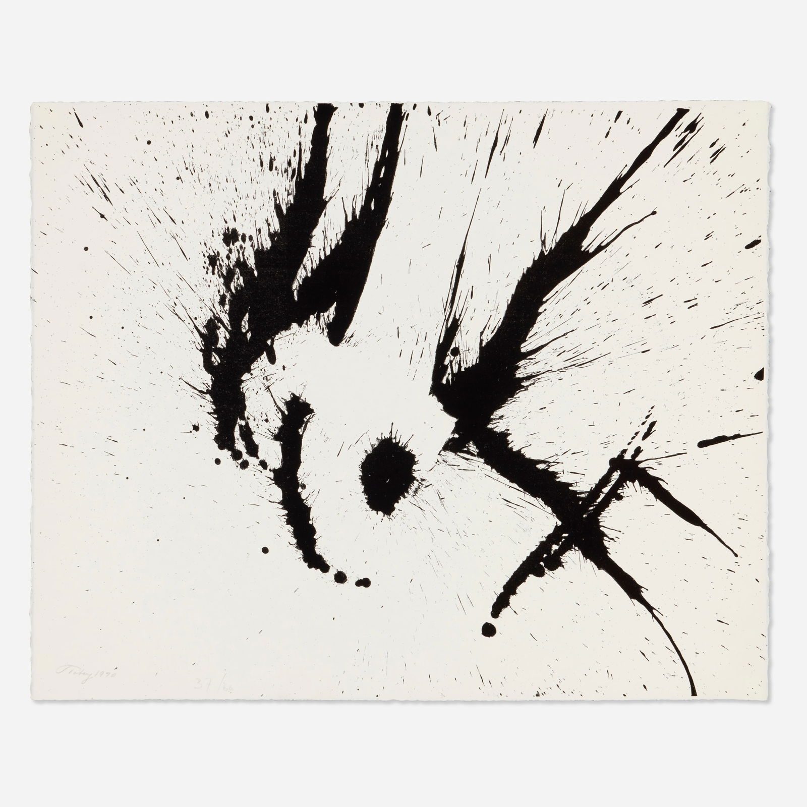 Mark Tobey, Sumi 4: Mark Tobey Sumi 4 1970lithograph on BFK Rives 18 h × 22 w in (46 × 56 cm) Signed, dated and numbered to lower left ‘Tobey 1970 37/60’ with piblisher's blindstamp. Th