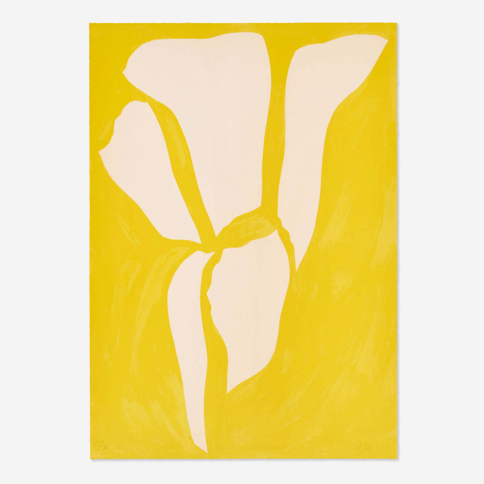 Jack Youngerman, Jaune II: Jack Youngerman Jaune II 1966screenprint in colors 31.75 h × 22.5 w in (81 × 57 cm) Signed, dated and numbered to lower edge ‘53/90 JY 66’. This work is number 53 fr