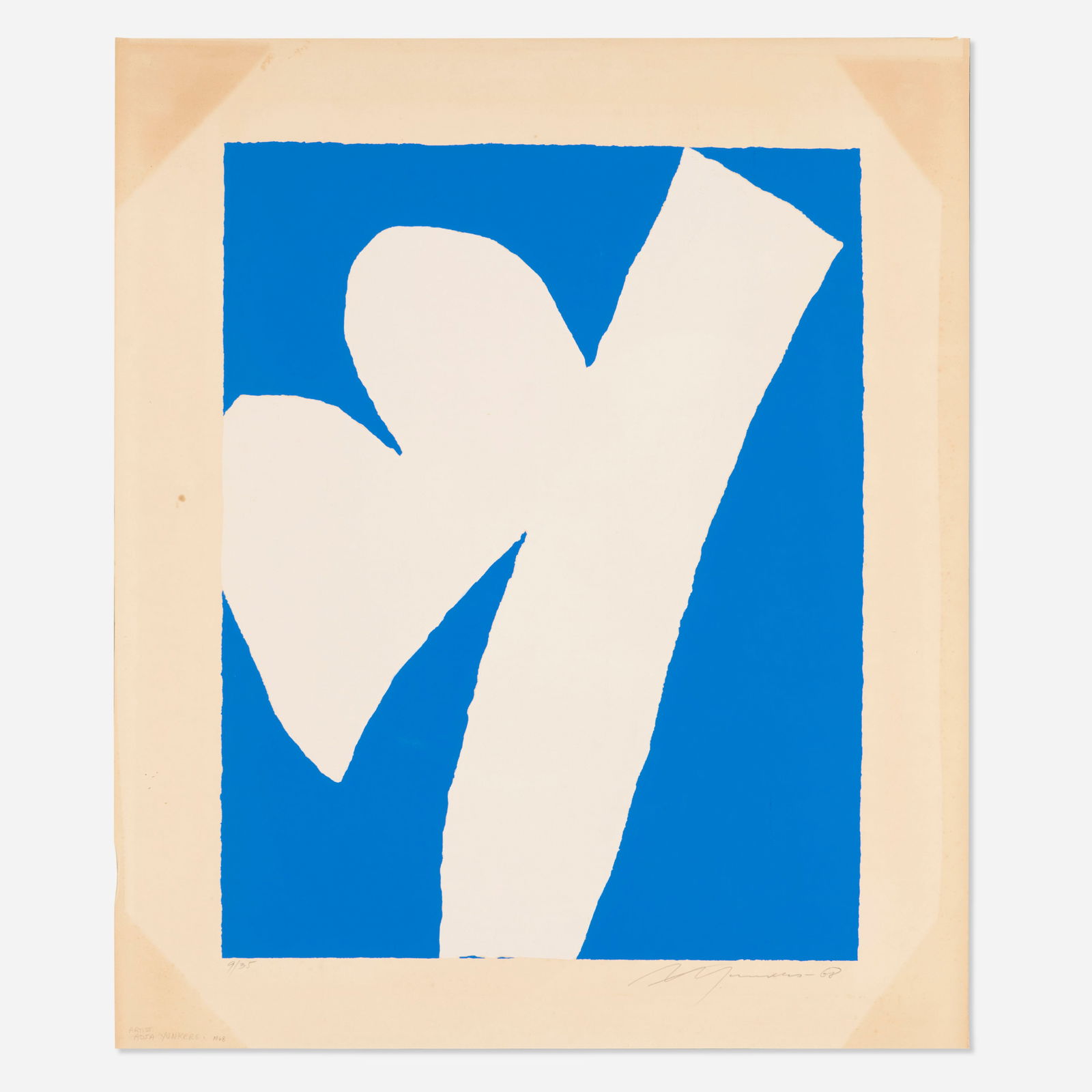 Adja Yunkers, White on Blue I (1 of 1)