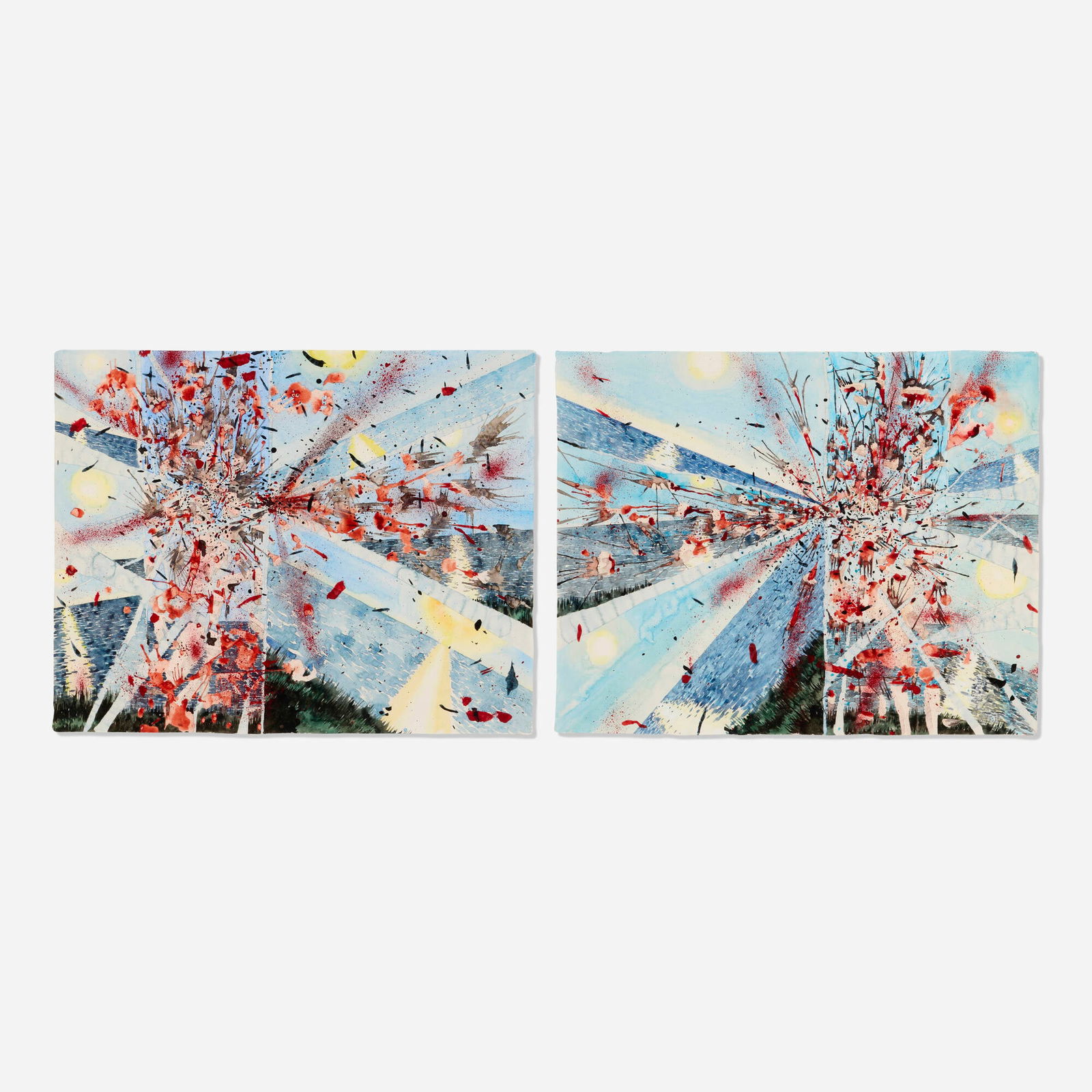 Barnaby Furnas, Divided Sight (diptych): Barnaby Furnas Divided Sight (diptych) 2001watercolor on paper each: 19.75 h x 24.75 w in (50 x 63 cm) overall: 19.75 h x 50.5 w in (50 x 128 cm) Signed to verso of right panel 'Barnaby Fur
