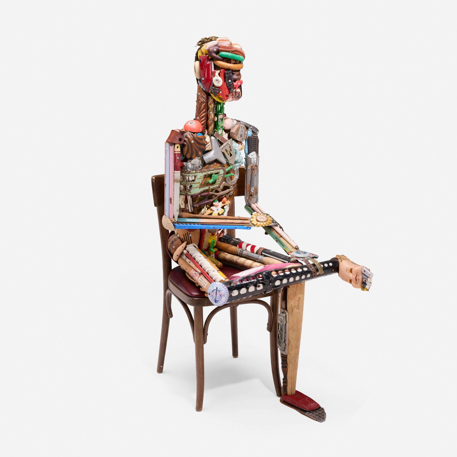 Leo Sewell, Untitled (figure): Leo Sewell Untitled (figure) found object assemblage 52.5 h x 23.5 w x 29 d in (133 x 60 x 74 cm) Signed to top of head 'Sewell'. This work will ship from Chicago, Illinois.