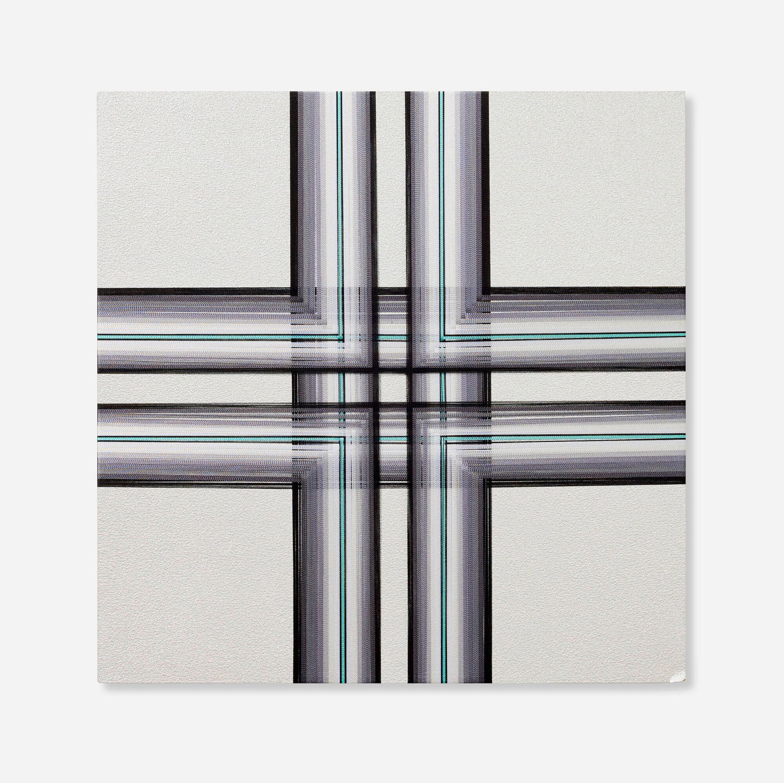 Brian Wills, Untitled (Intersections): Brian Wills Untitled (Intersections) 2014oil, rayon and basswood on panel 12 h x 12 w x 1.875 d in (30 x 30 x 5 cm) Inscribed to verso 'Pearl'. Provenance: Quint Galler