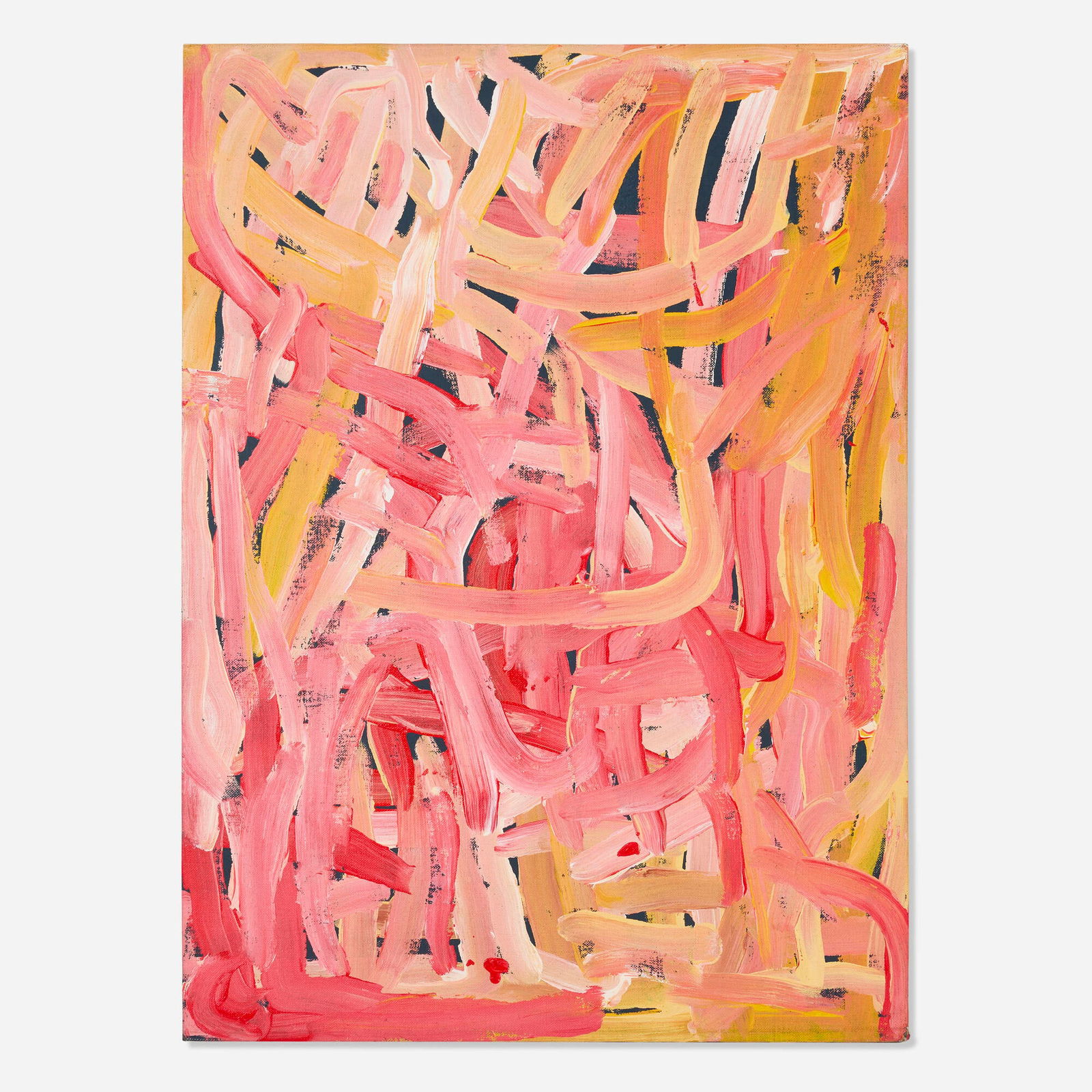Emily Kame Kngwarreye, Untitled: Emily Kame Kngwarreye Untitled acrylic on linen 30.25 h x 22 w in (77 x 56 cm) Inscribed to verso 'Dacou EK493 FT-EK493'. Provenance: Fred Torres, Dreaming Art Centre of Utop