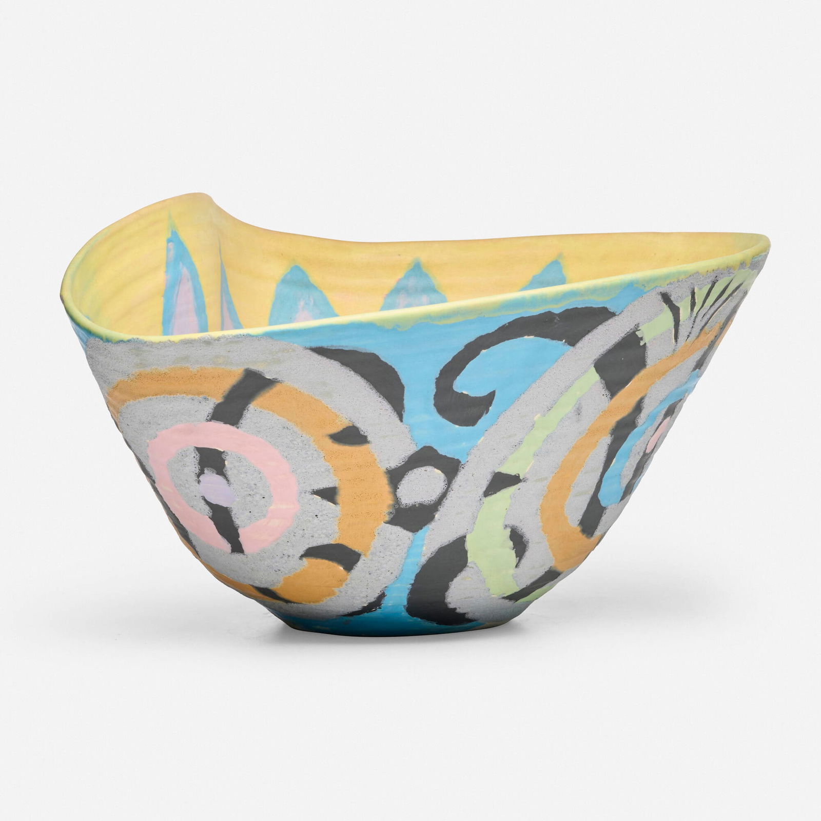 Phillip Maberry, Large bowl: Phillip Maberry Large bowl c. 1980glazed earthenware 10.4 h x 20 w x 14.75 d in (26 x 51 x 37 cm) Provenance: Collection of Marge Brown Kalodner and Philip Kalodner