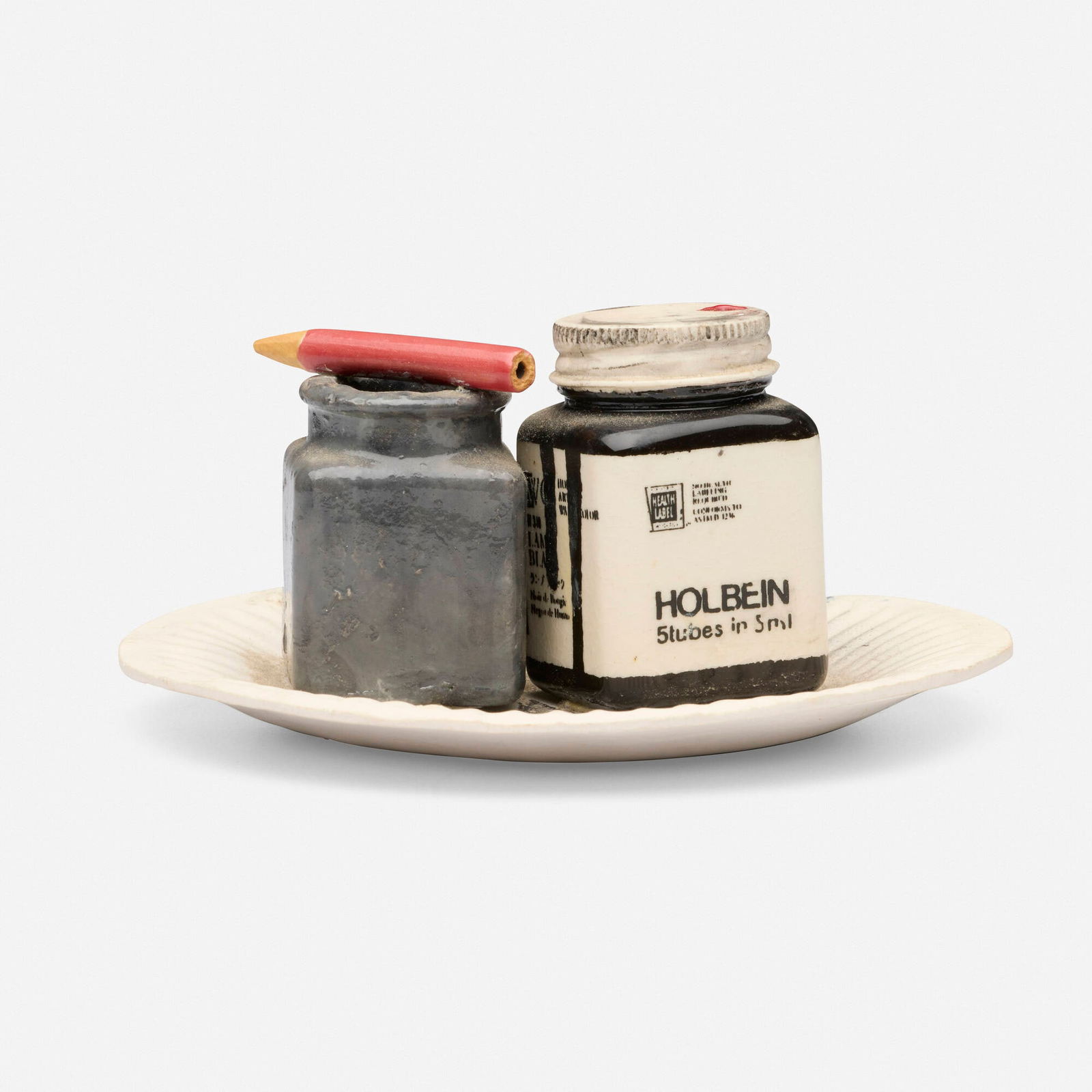 Richard Shaw, Untitled: Richard Shaw Untitled trompe l'oeil hand-decorated and glazed porcelain 2.5 h x 5.5 dia in (6 x 14 cm) This work will ship from Lambertville, New Jersey.