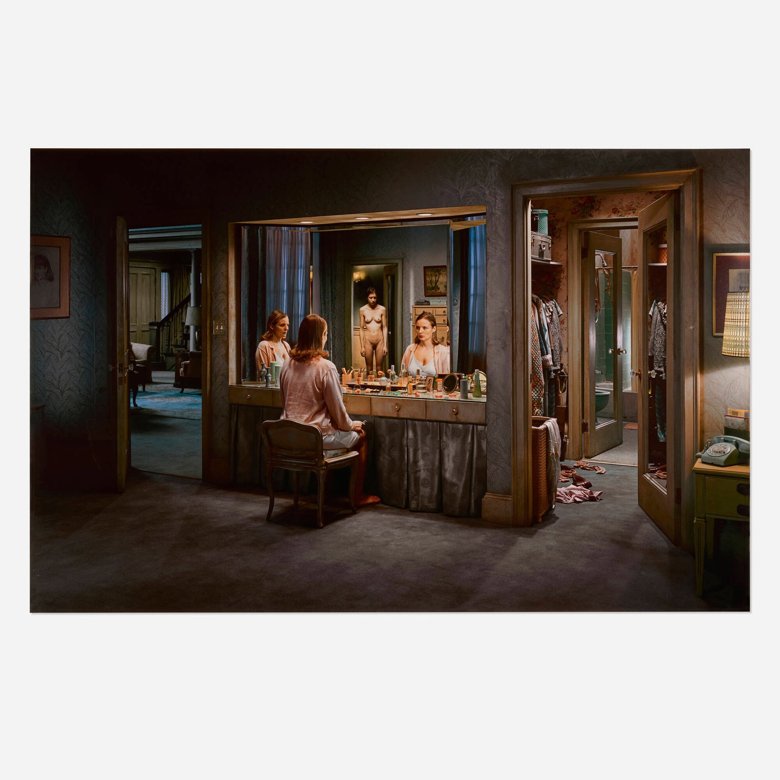 Gregory Crewdson, Untitled (Vanity) (from the Beneath the Roses series): Gregory Crewdson Untitled (Vanity) (from the Beneath the Roses series) 2004digital C-print sight: 56.375 h x 87.5 w in (143 x 222 cm) Signed to label verso 'Gregory Crewdson'. This work is art