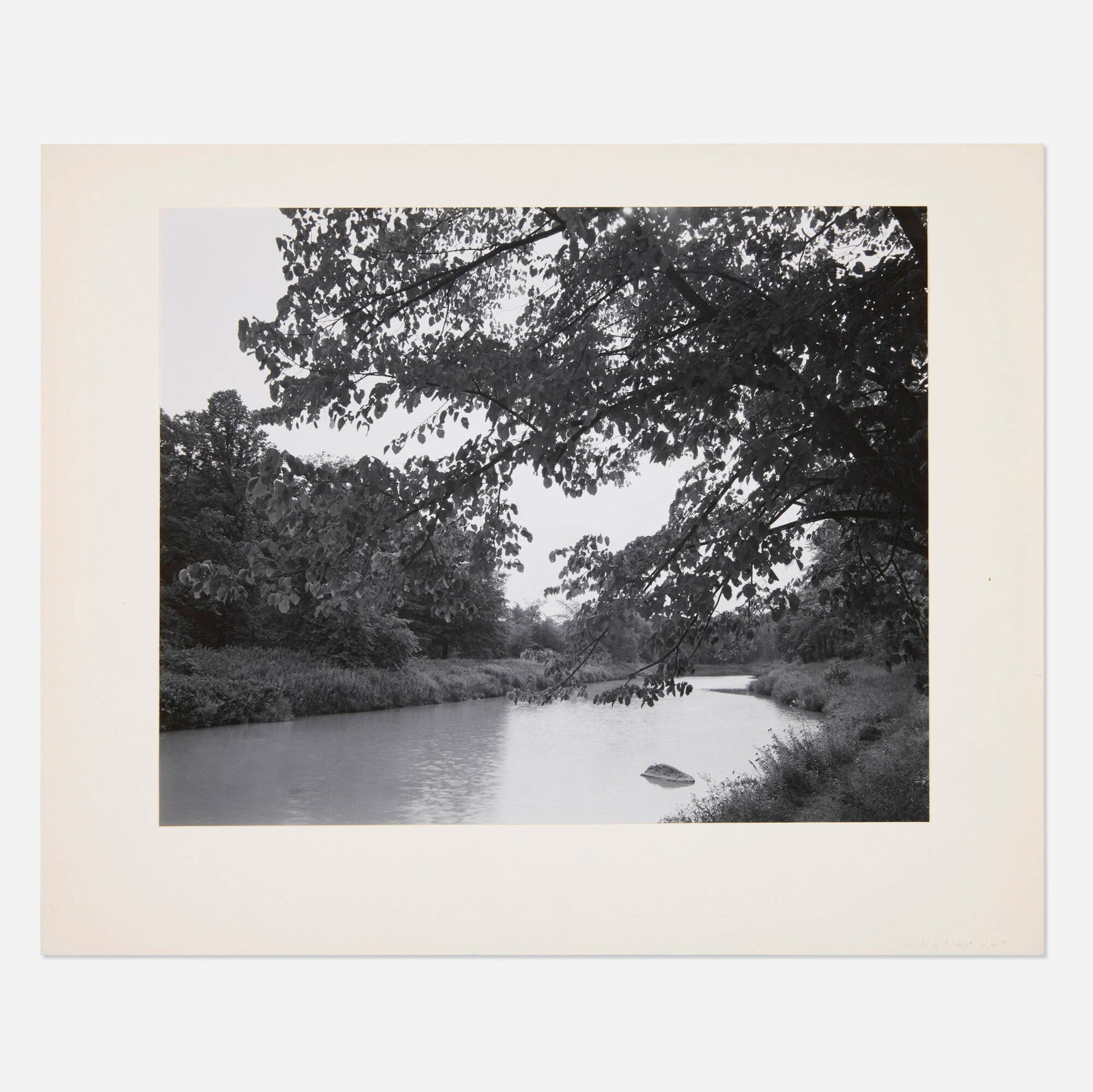Art Sinsabaugh, New England Landscape: Art Sinsabaugh New England Landscape c. 1951vintage gelatin silver print image: 7.625 h x 9.625 w in (19 x 24 cm) mount: 10 h x 12.5 w in (25 x 32 cm) Artist's blindstamp to lower right of