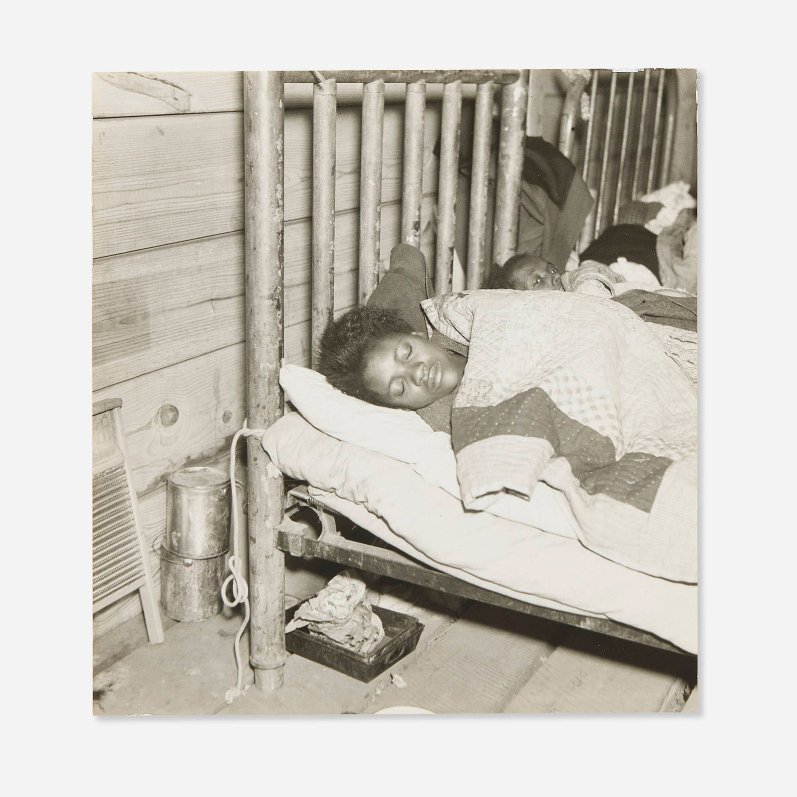 Walker Evans, Arkansas Flood Refugees: Walker Evans Arkansas Flood Refugees 1937vintage gelatin silver print image: 6.625 h x 6.25 w in (17 x 16 cm) mount: 9.5 h x 7.125 w in (24 x 18 cm) Signed to verso of mount 'Walker Evans'