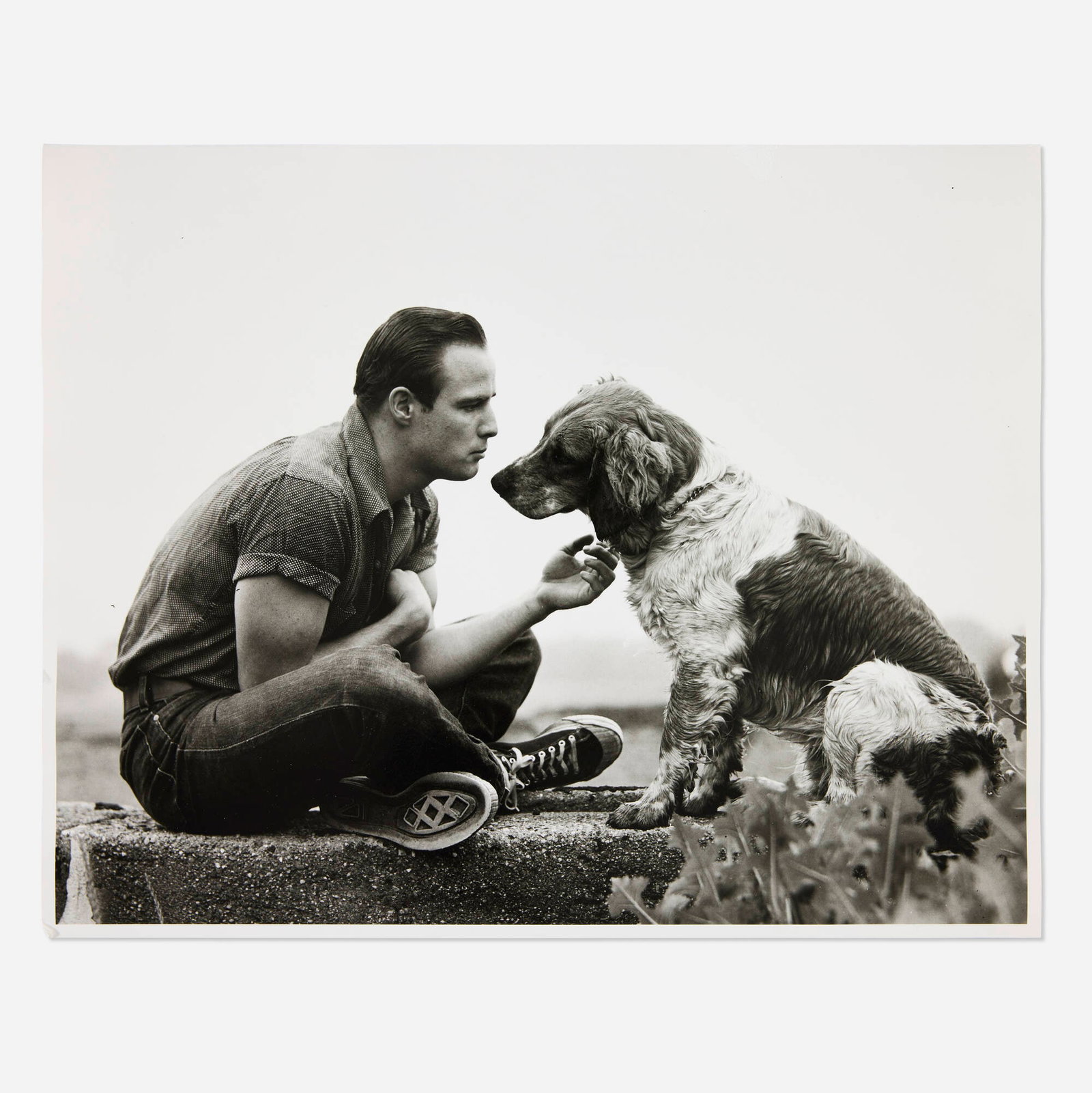 Art Shay, Marlon Brando: Art Shay Marlon Brando 1951 / printed latergelatin silver print image: 10.5 h x 13.5 w in (27 x 34 cm) sheet: 11 h x 14 w in (28 x 36 cm) Signed, titled and dated to verso 'Art Shay Marlon