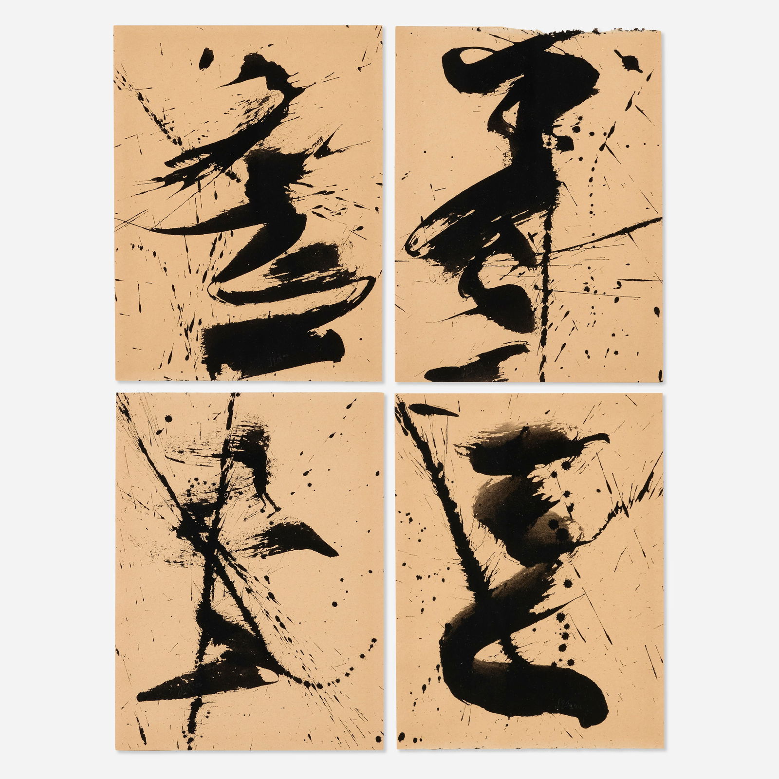 David Einstein, Four works from the Samurai Series: David Einstein Four works from the Samurai Series 2006Sumi ink on handmade paper each: 11.75 h × 8.75 w in (30 × 22 cm) Signed and dated to lower edge of each work ‘David