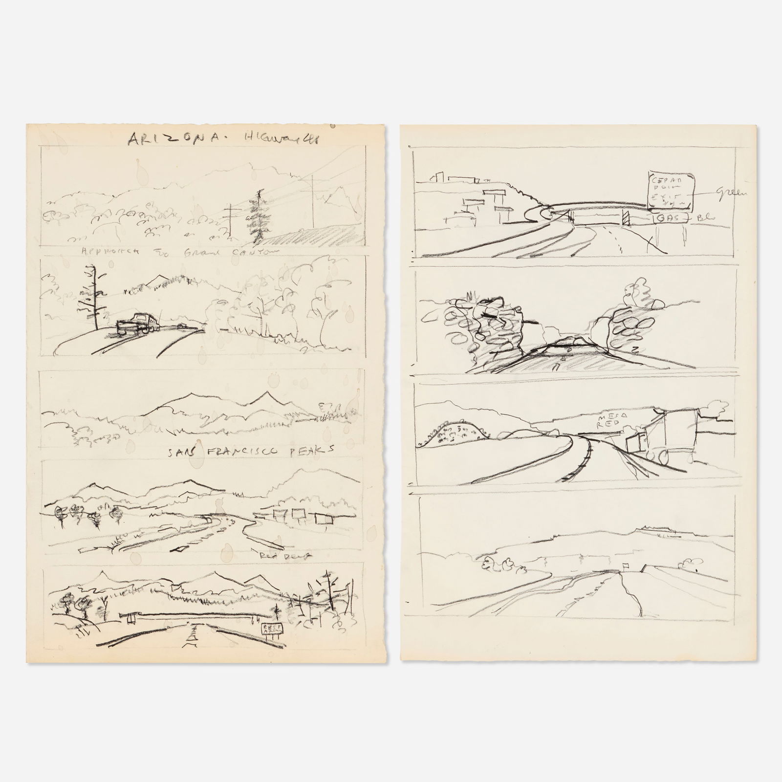 Alfred Leslie, Study for the 100 Views Along the Road series (two works) (1 of 1)