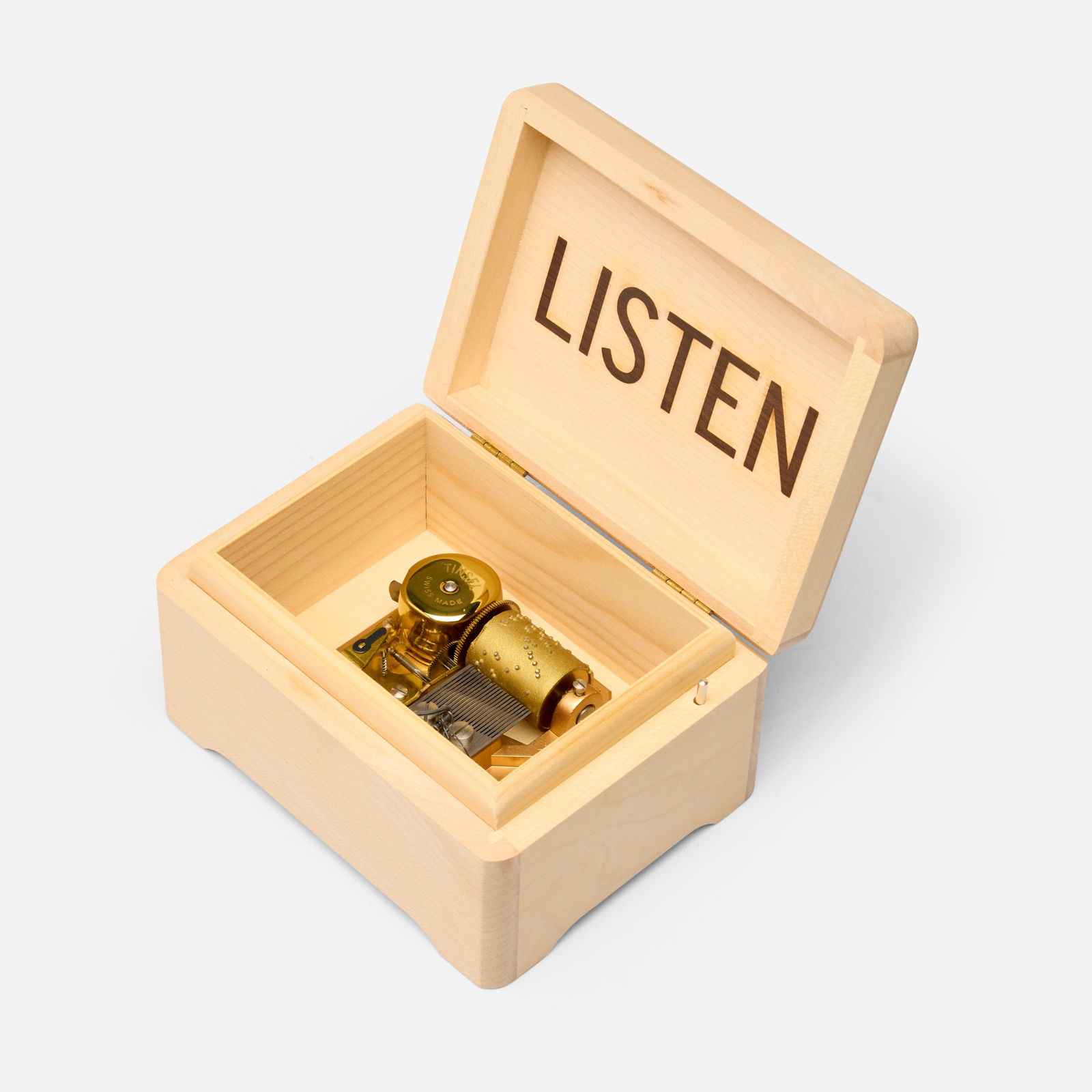 Christian Marclay, Tinsel (Music Box) (Peter Norton Family Christmas Project): Christian Marclay Tinsel (Music Box) (Peter Norton Family Christmas Project) Reuge2005pine box with music box mechanism 2.625 h × 5.125 w × 4 d in (7 × 13 × 10 cm)