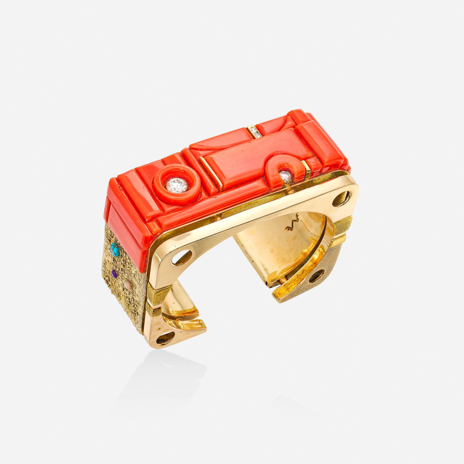 Wes Willie, Gold and hardstone cuff bracelet (1 of 3)