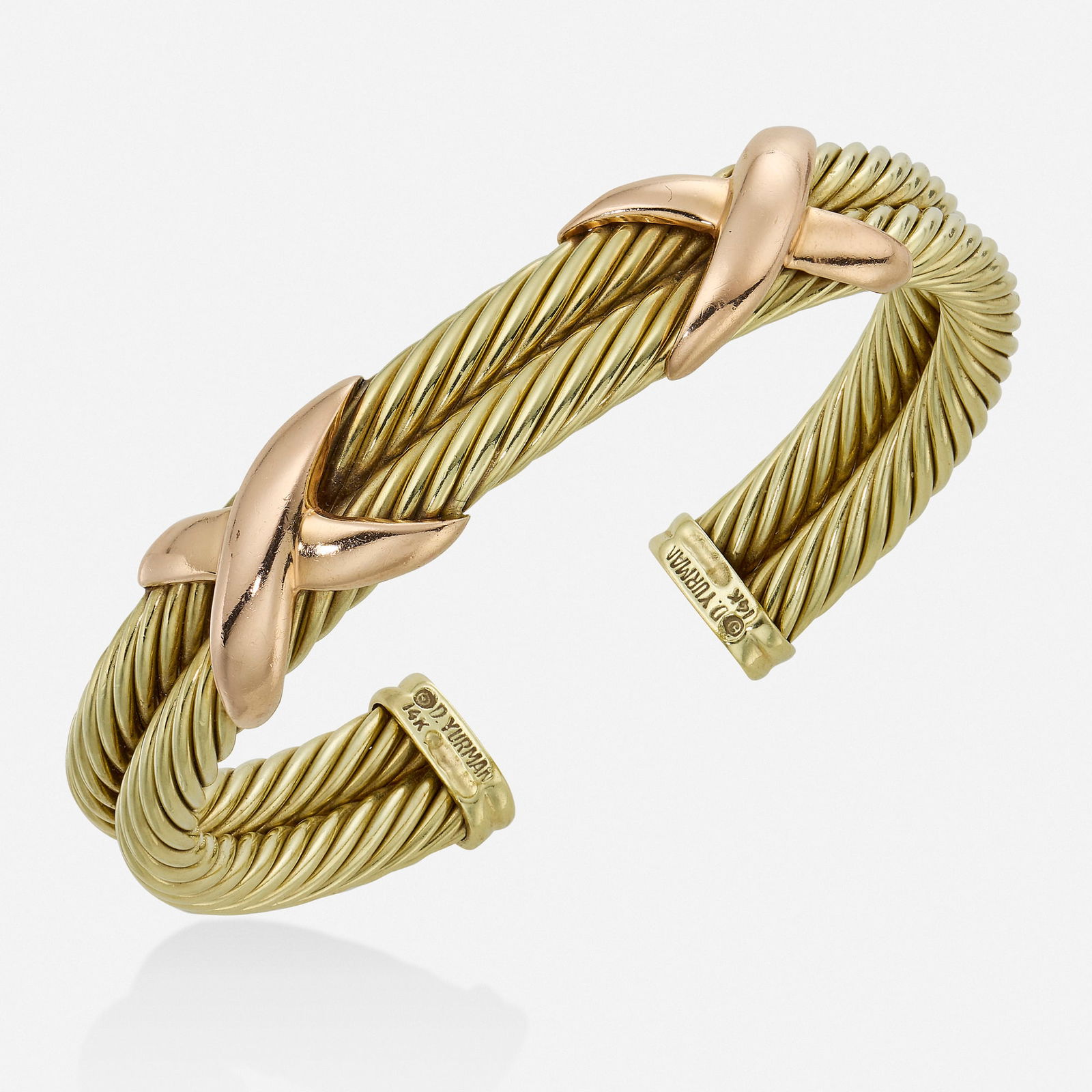 David Yurman, Bicolor gold cuff bracelet (1 of 3)