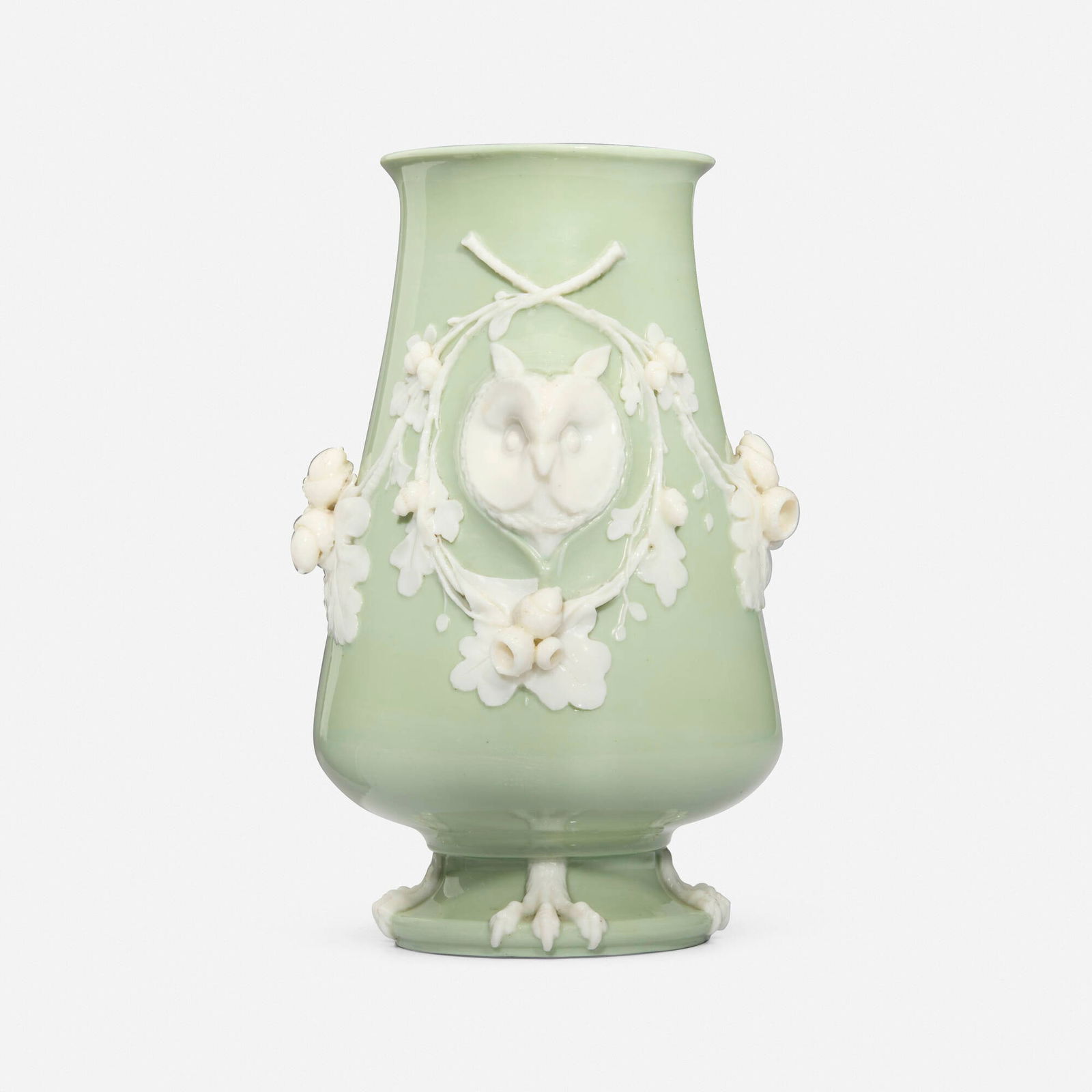 Christopher Dresser for Minton & Co., Rare vase with owls and acorns (1 of 5)